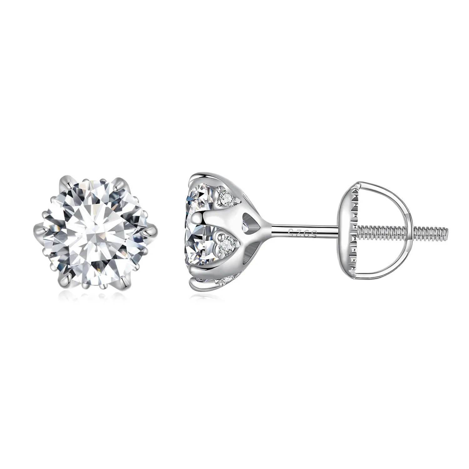 pandora style 1 karat moissanite øredobber mse020 l