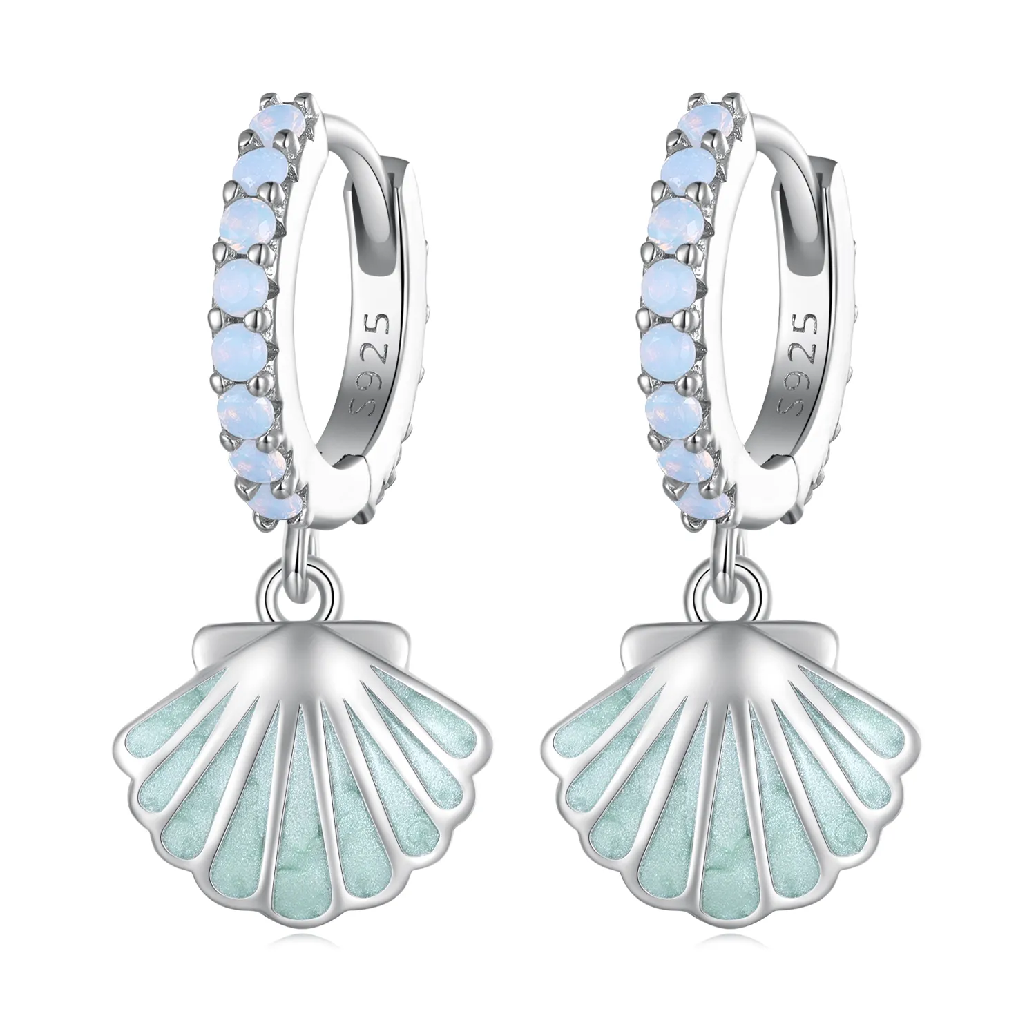 pandora style shell hoops øredobber bse842