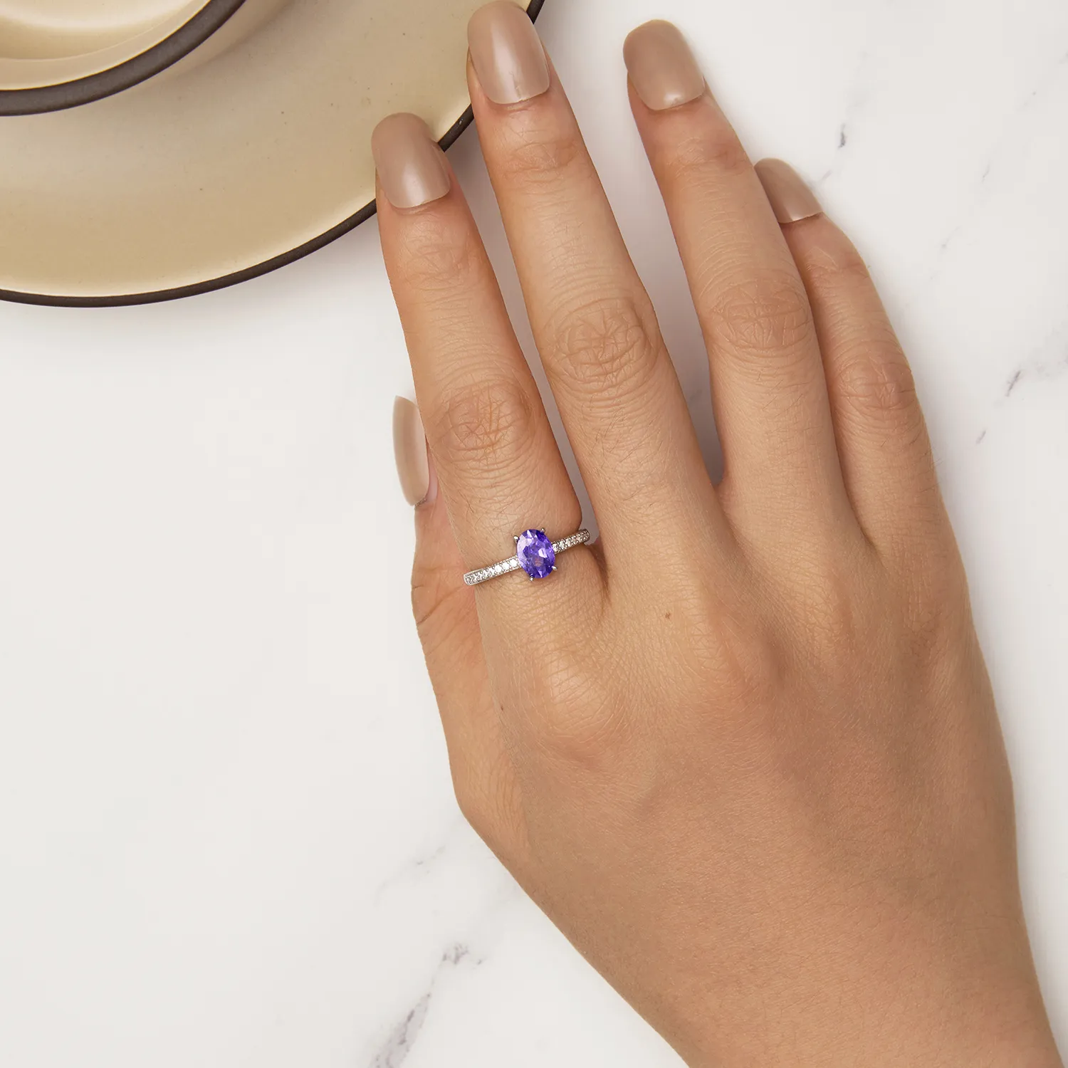 Pandora Style Ametyst Ring - BSR460-VT
