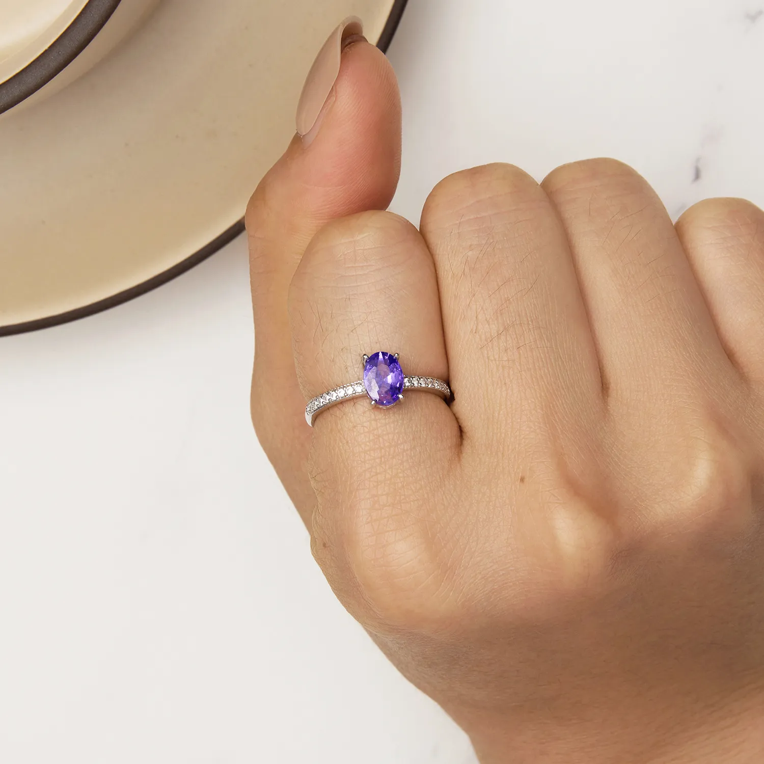 Pandora Style Ametyst Ring - BSR460-VT