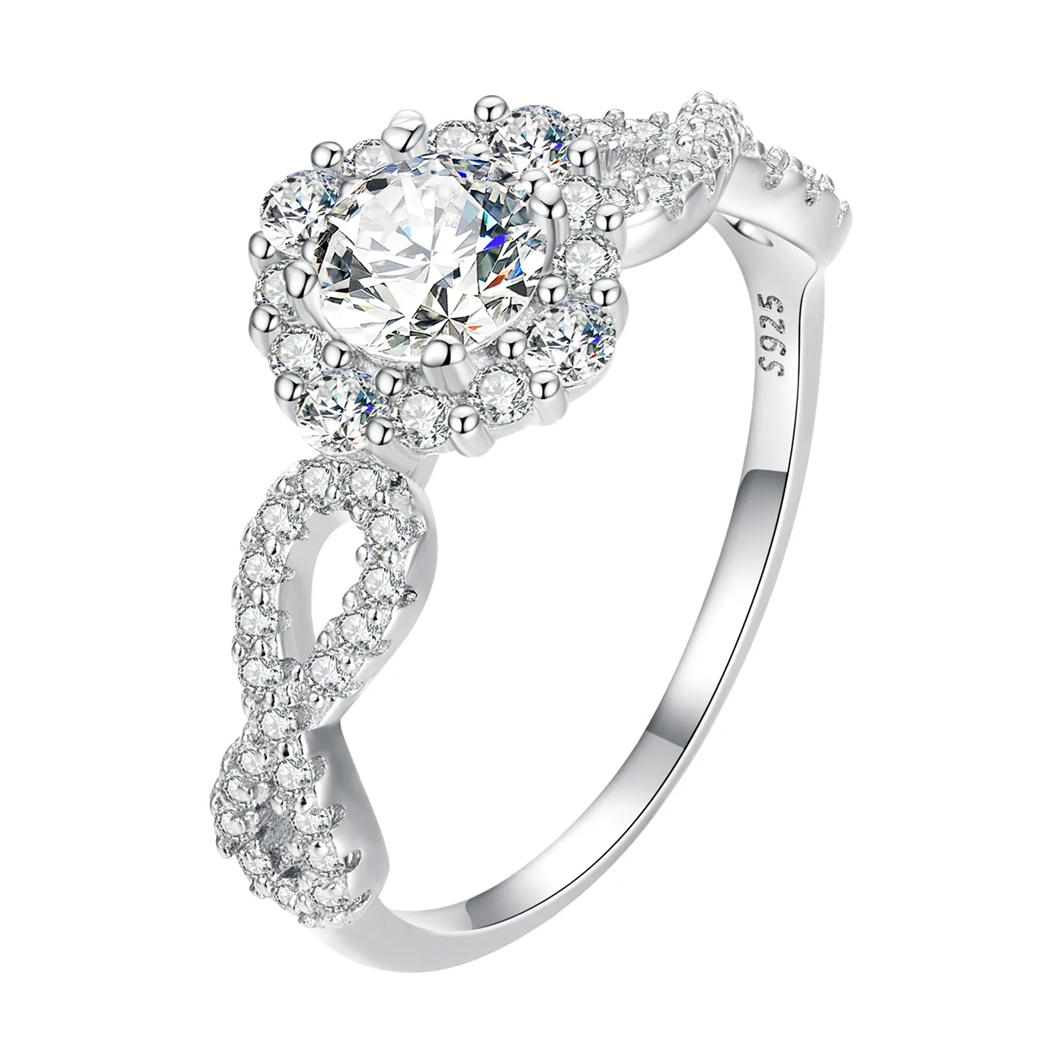 pandora style classic elegance ring clear cz bsr352