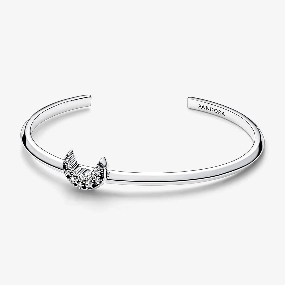 pandora funklende halvmåne åpent bangle 592789c01