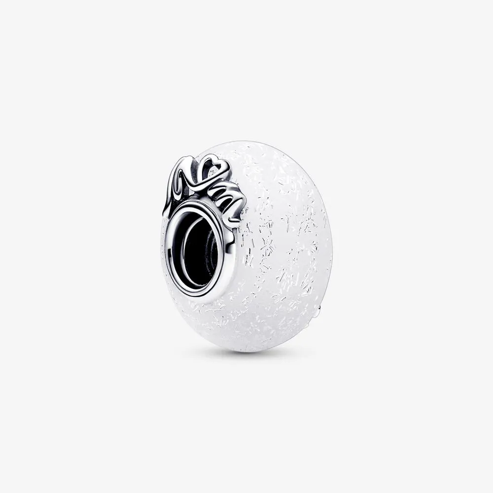 Pandora Glitrende Hvitt Muranoglass Mor og Kjærlighet Charm - 792655C00