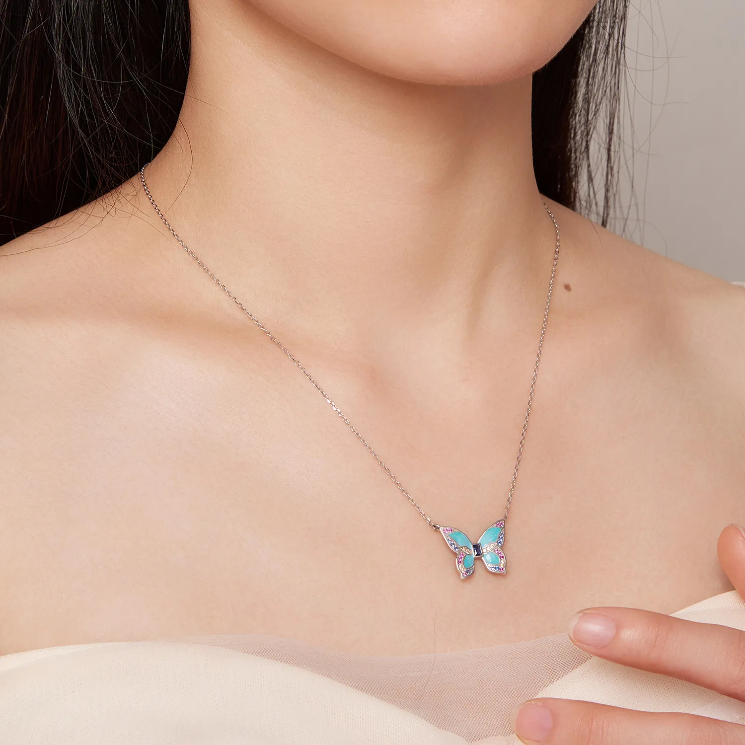 Pandora Style Butterfly Halskjede - BSN306