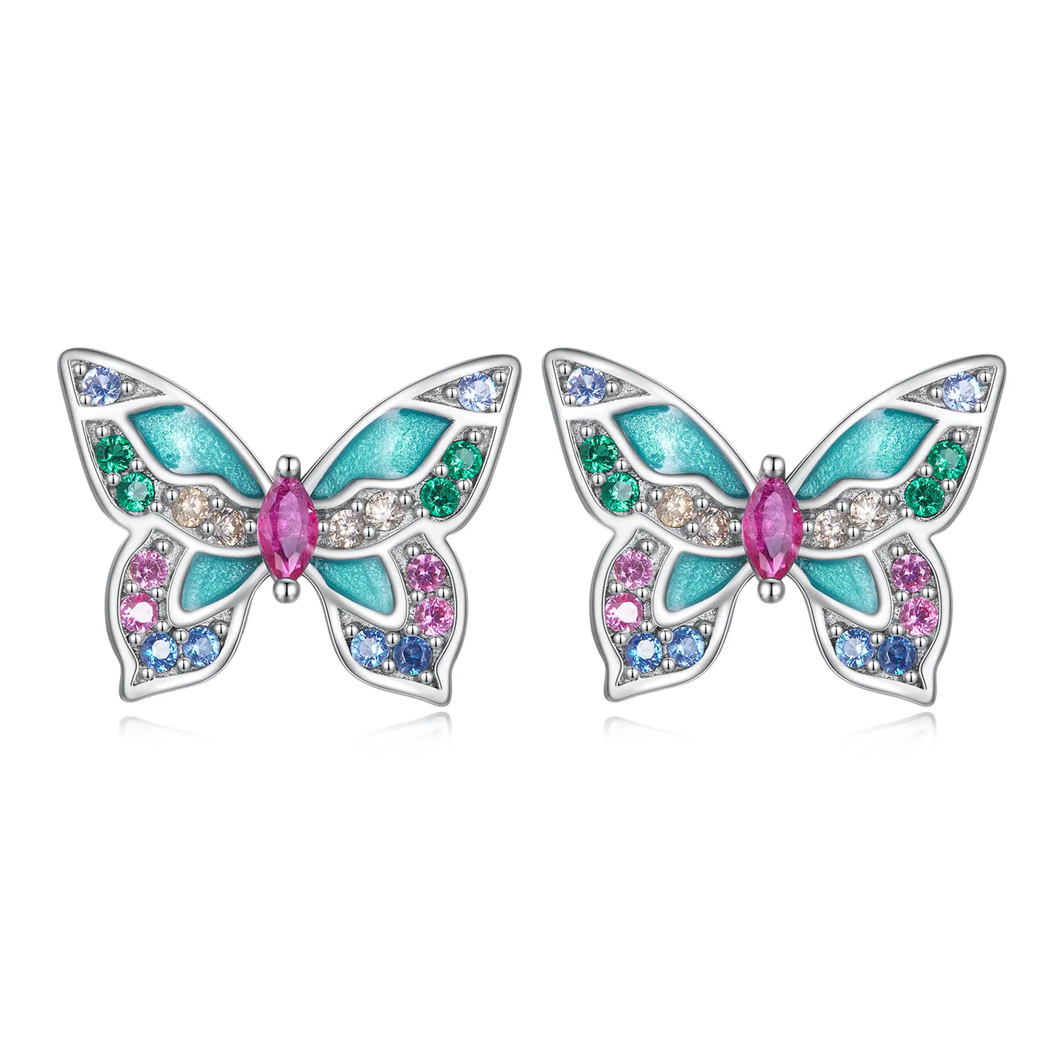 pandora style butterfly studs øredobber bse807