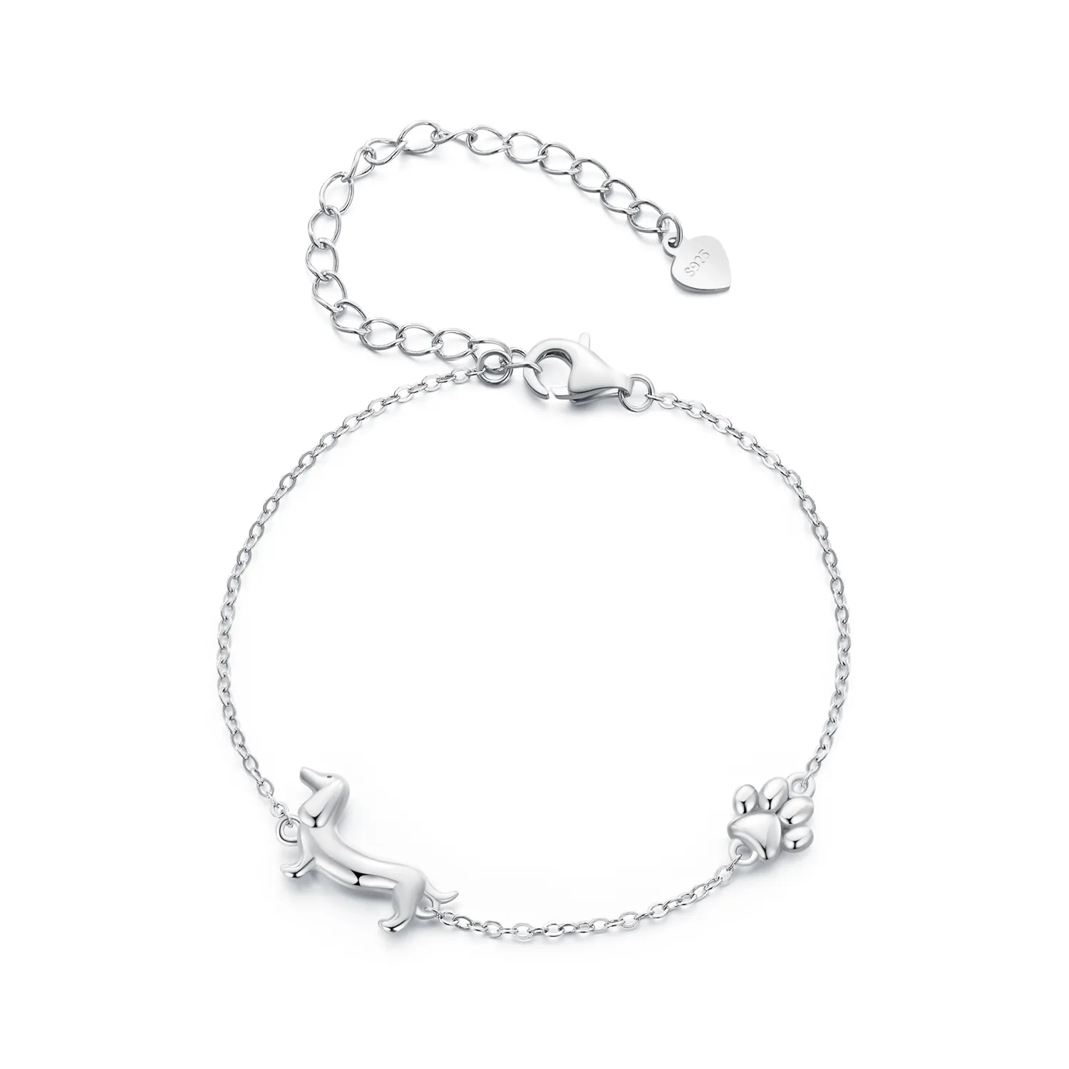 pandora style dachshund kjedearmbånd scb262