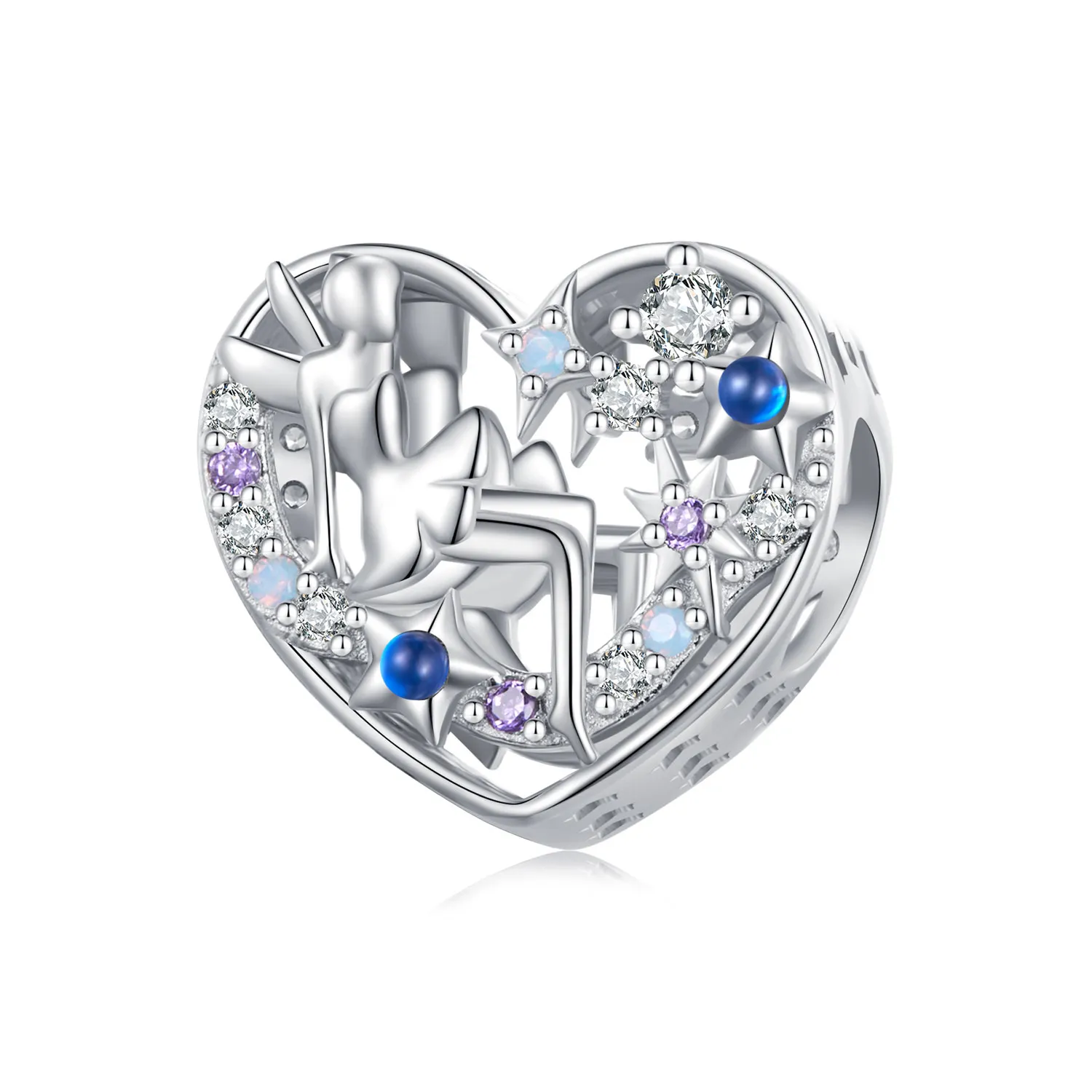 pandora style day and night alf heart charm scc2553