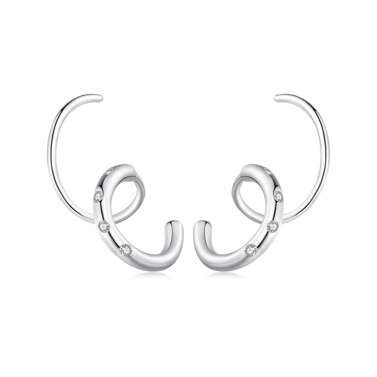 pandora style double hoop øredobber sce1652