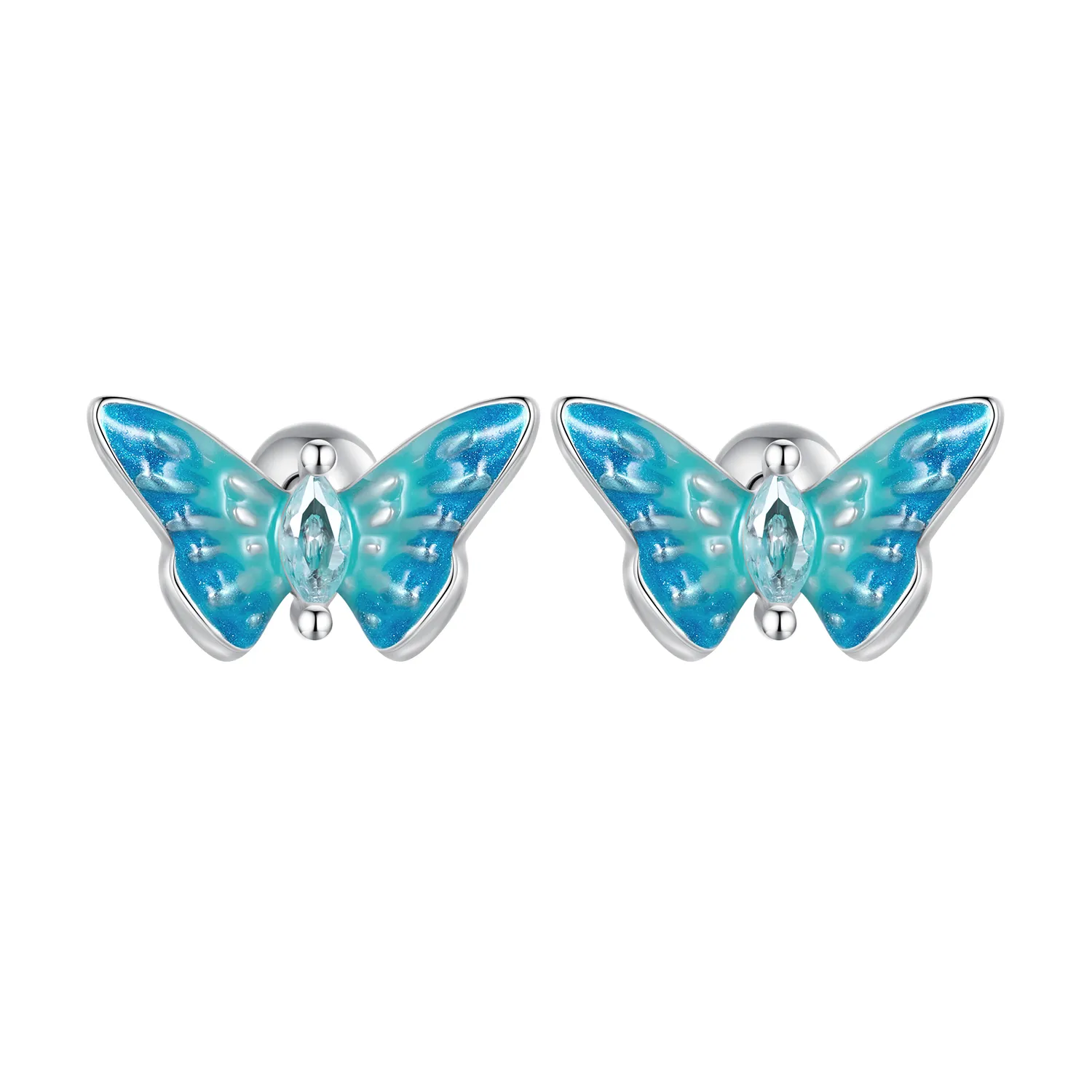 pandora style exquisite butterfly studs øredobber sce1571