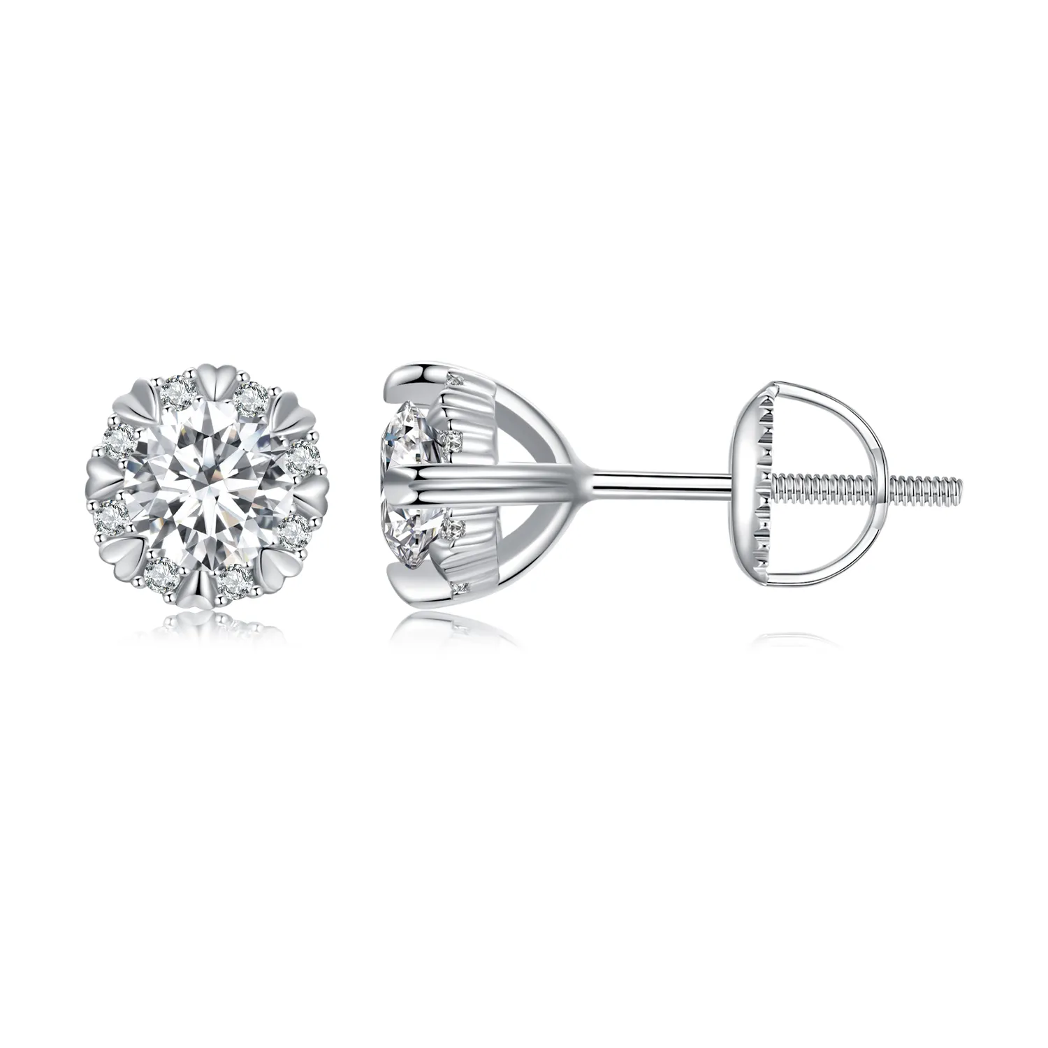 pandora style exquisite moissanite ørepynt to sertifikater mse017