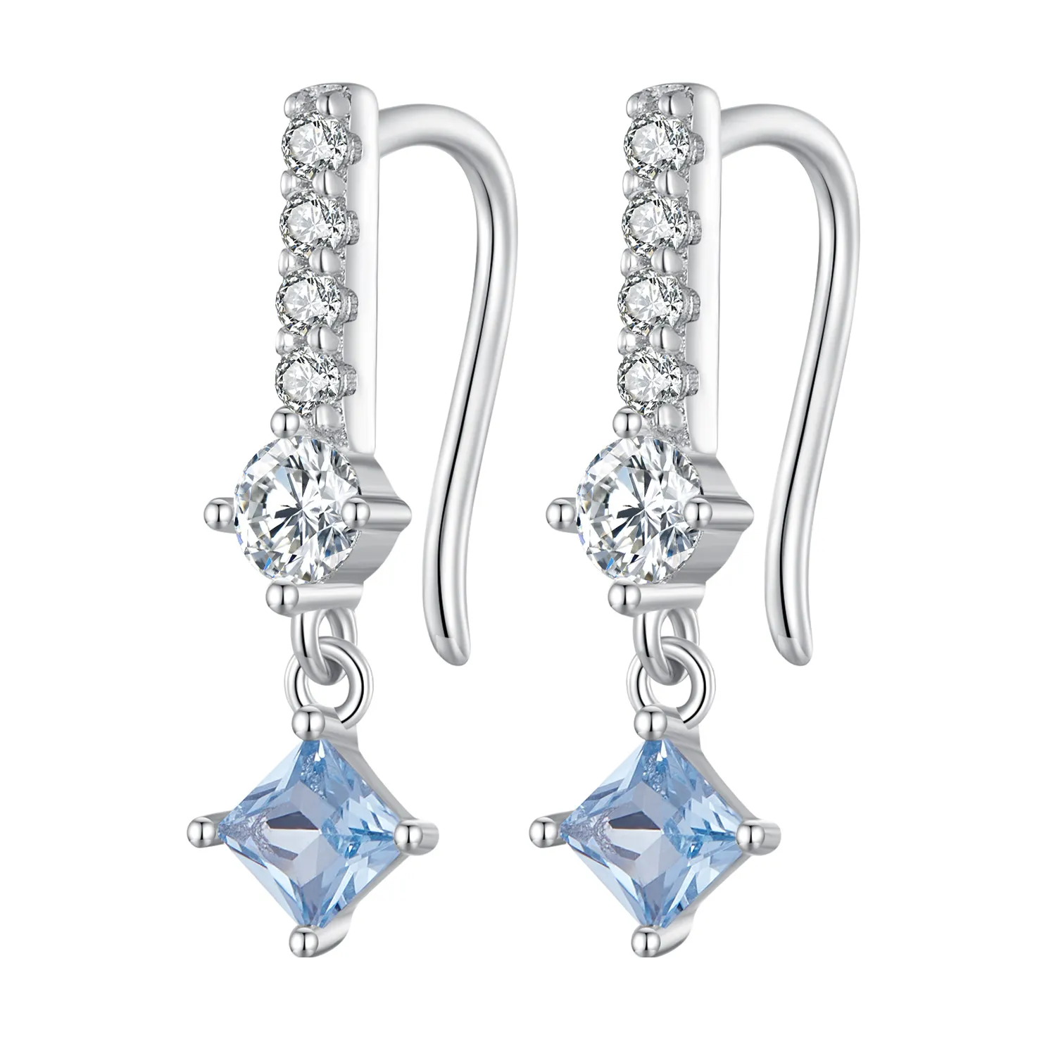 pandora style exquisite stone set dangle øredobber sce1586