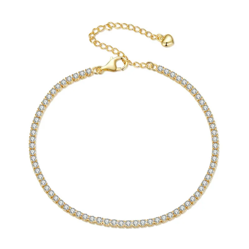 Pandora Style Golden Exquisite Zircon Chain Armbånd - BSB097-B