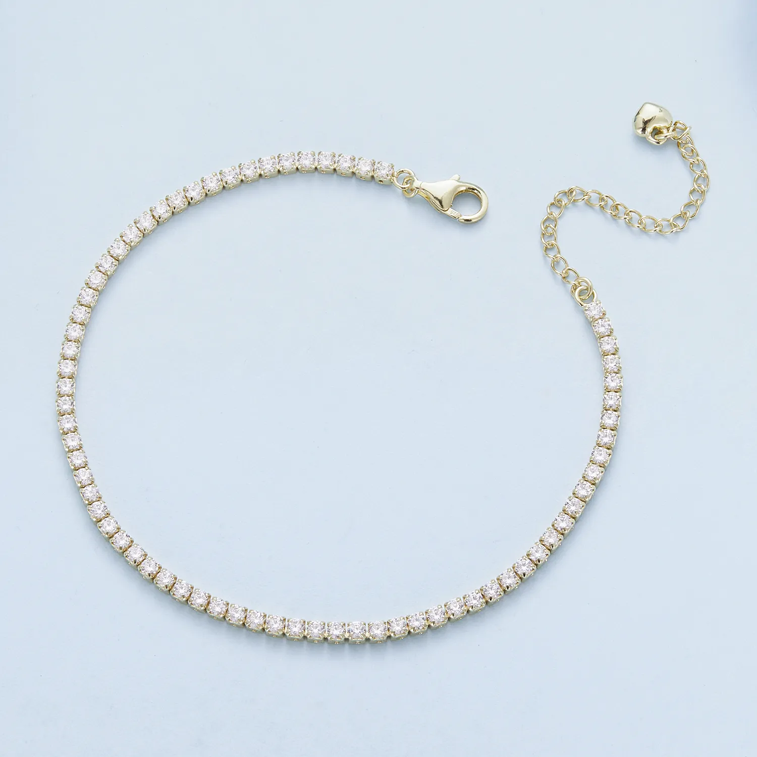 Pandora Style Golden Exquisite Zircon Chain Armbånd - BSB097-B