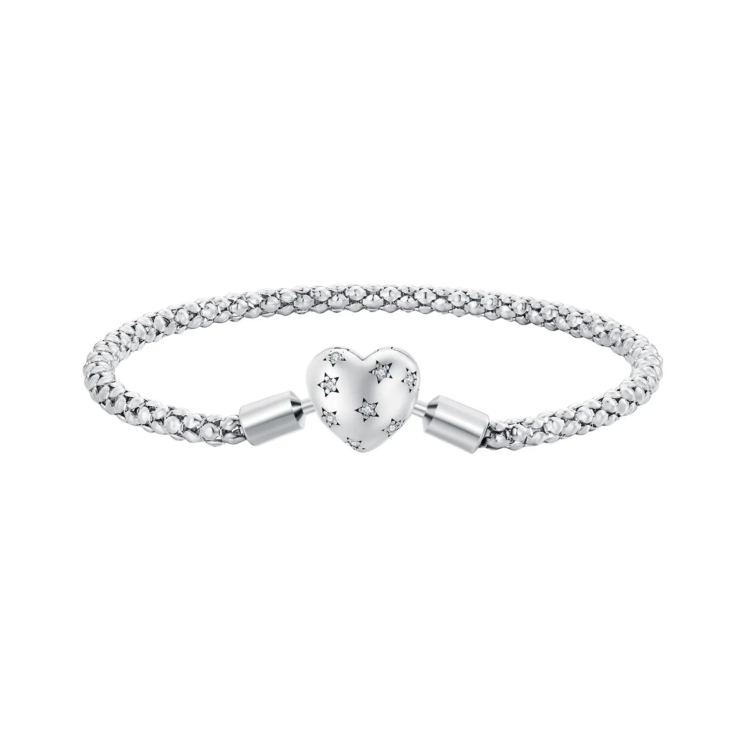pandora style hjerteformet basic chain armbånd bsb135