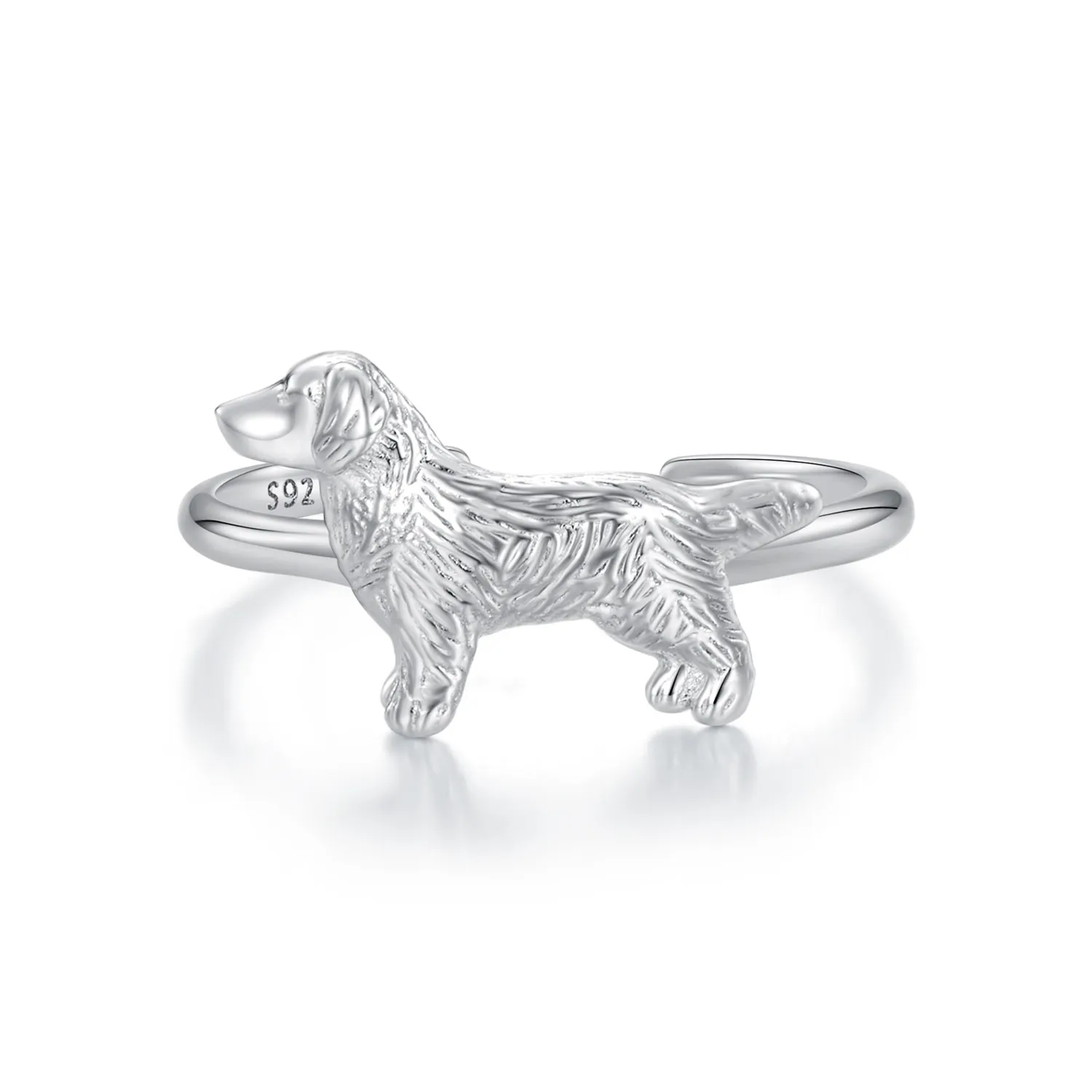 pandora style little golden retriever ring scr952