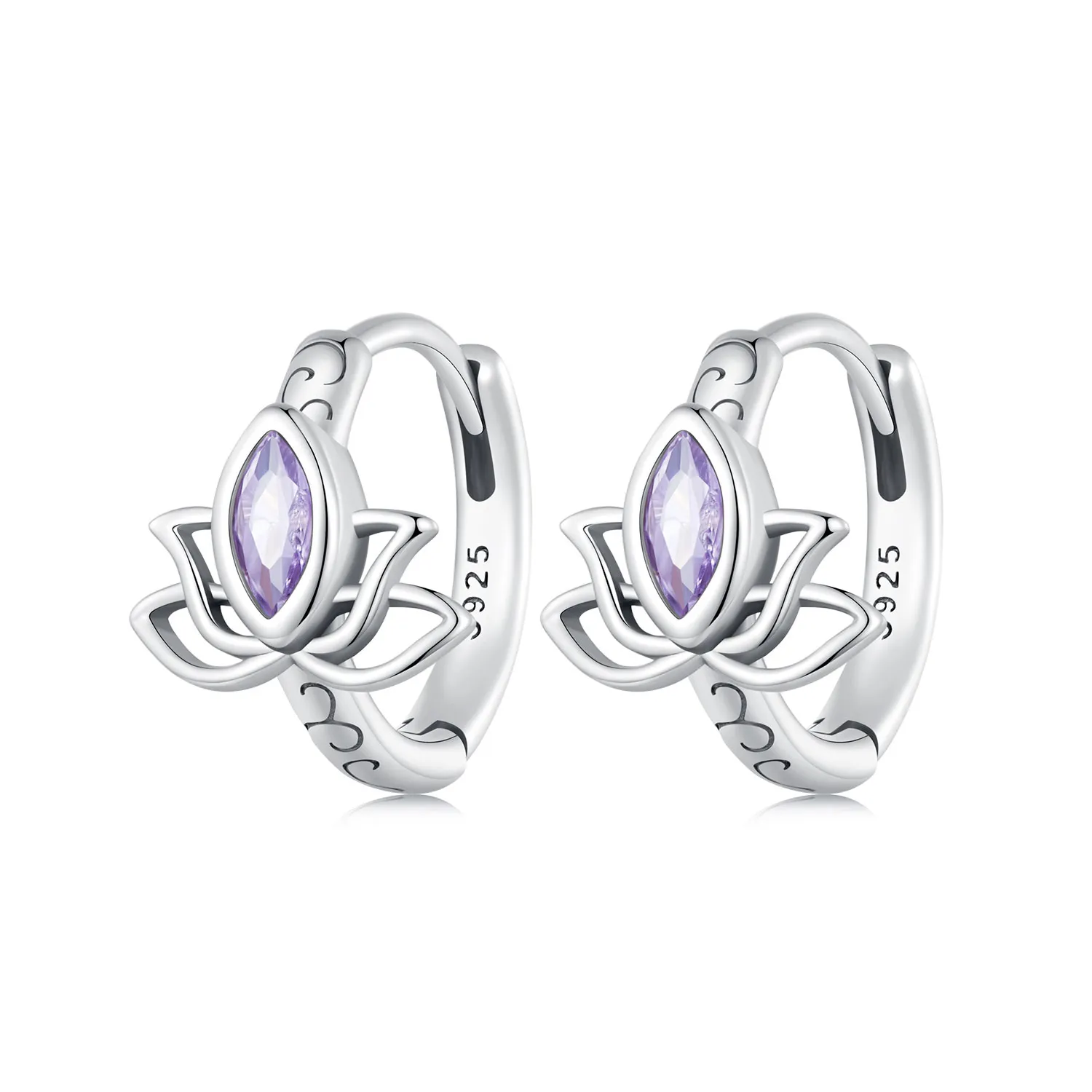 Pandora Style Lotus Hoop øredobber - SCE1648