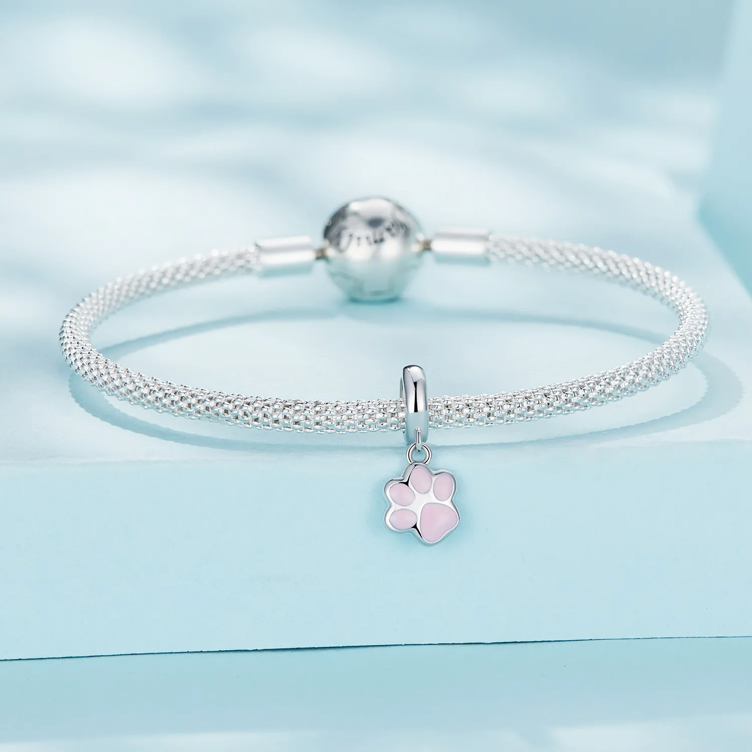 Pandora Style Mini White Cat Claw Dingle - SCC2476-A