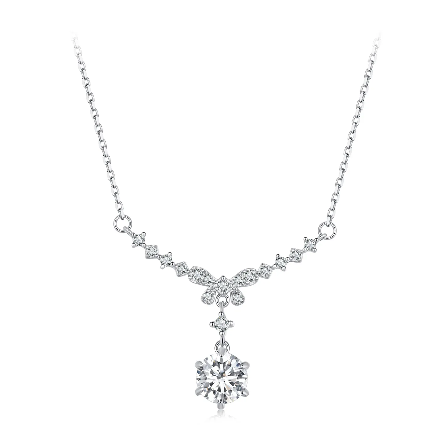pandora style moissanite halskjede ett sertifikat msn020