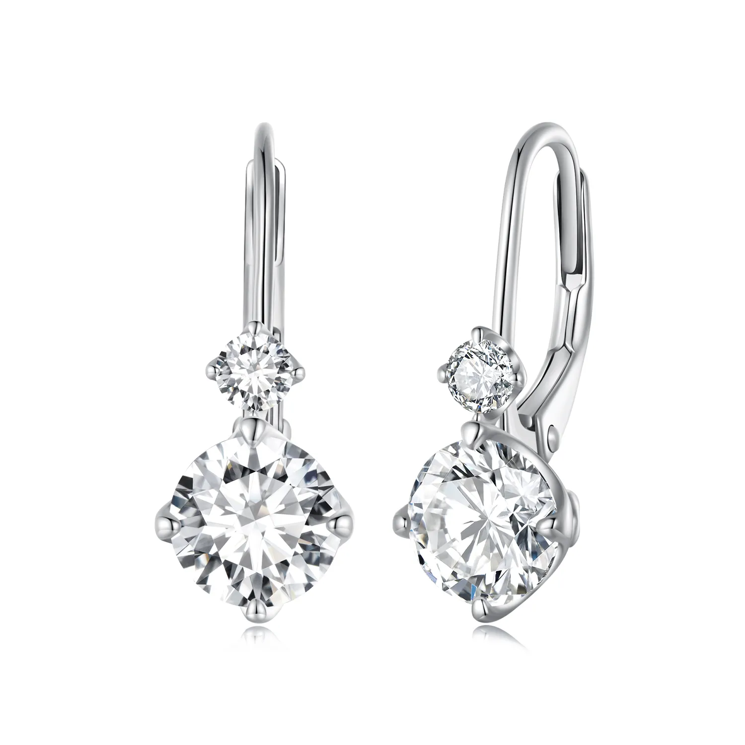 pandora style moissanite hoop øredobber to sertifikater mse031