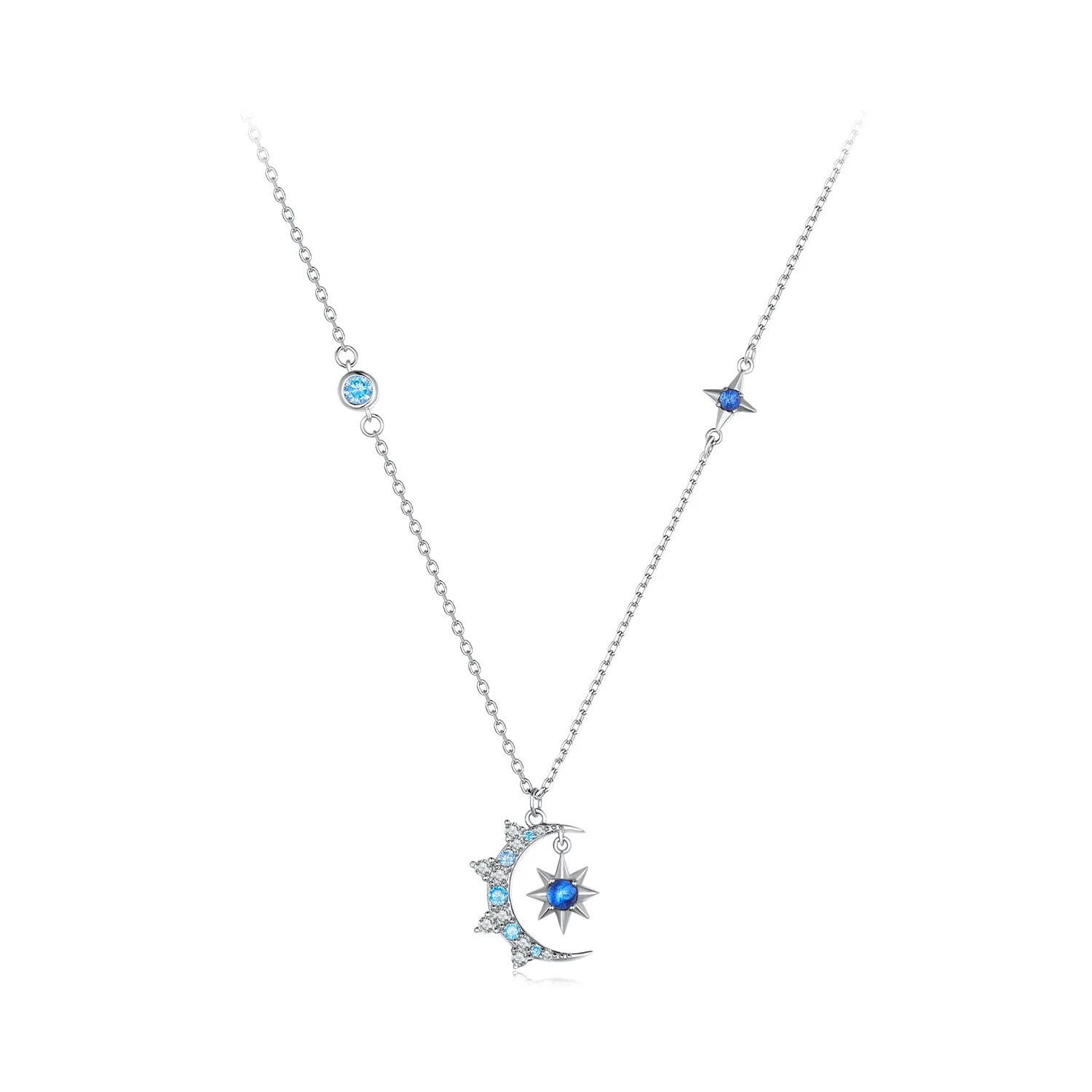 pandora style moon starburst halskjede bsn347