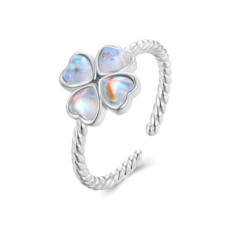 pandora style moonlight clover åpen ring bsr458 e