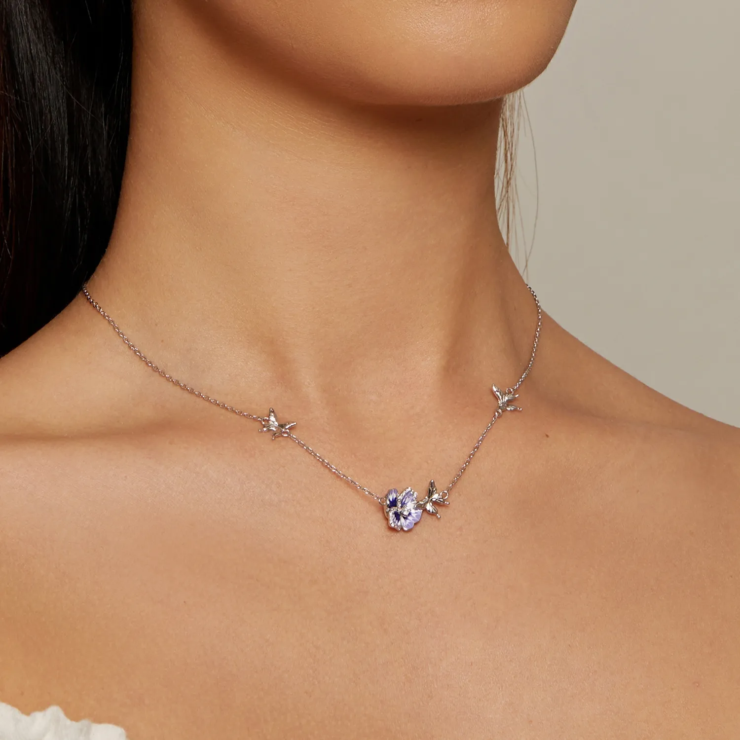 Pandora Style Pansy Stretch Halskjede - BSN336