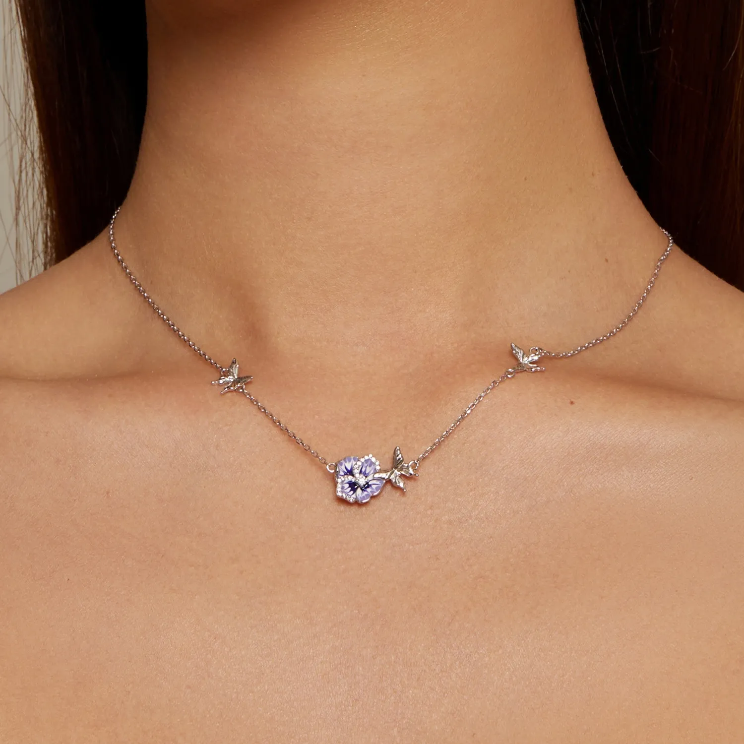 Pandora Style Pansy Stretch Halskjede - BSN336