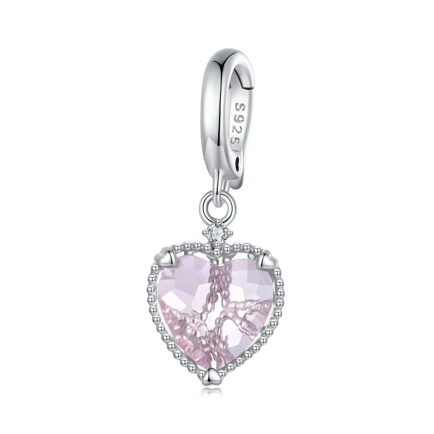 Pandora Style Pink Heart Dingle - SCC2594