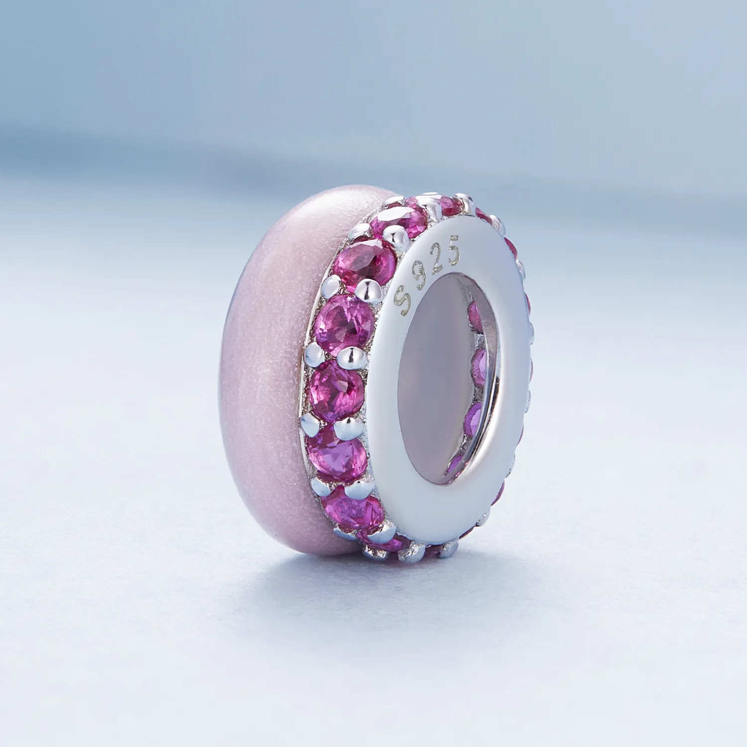 Pandora Style Rosa dobbeltlags silikonavstandsstykke - BSC883-PK