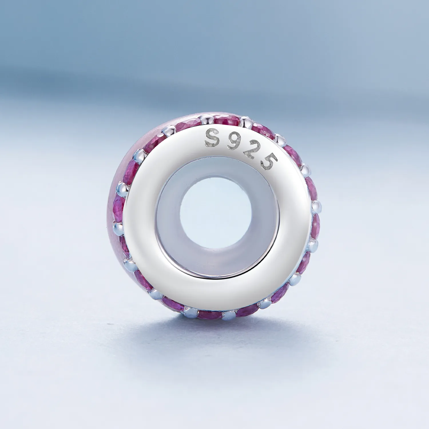 Pandora Style Rosa dobbeltlags silikonavstandsstykke - BSC883-PK