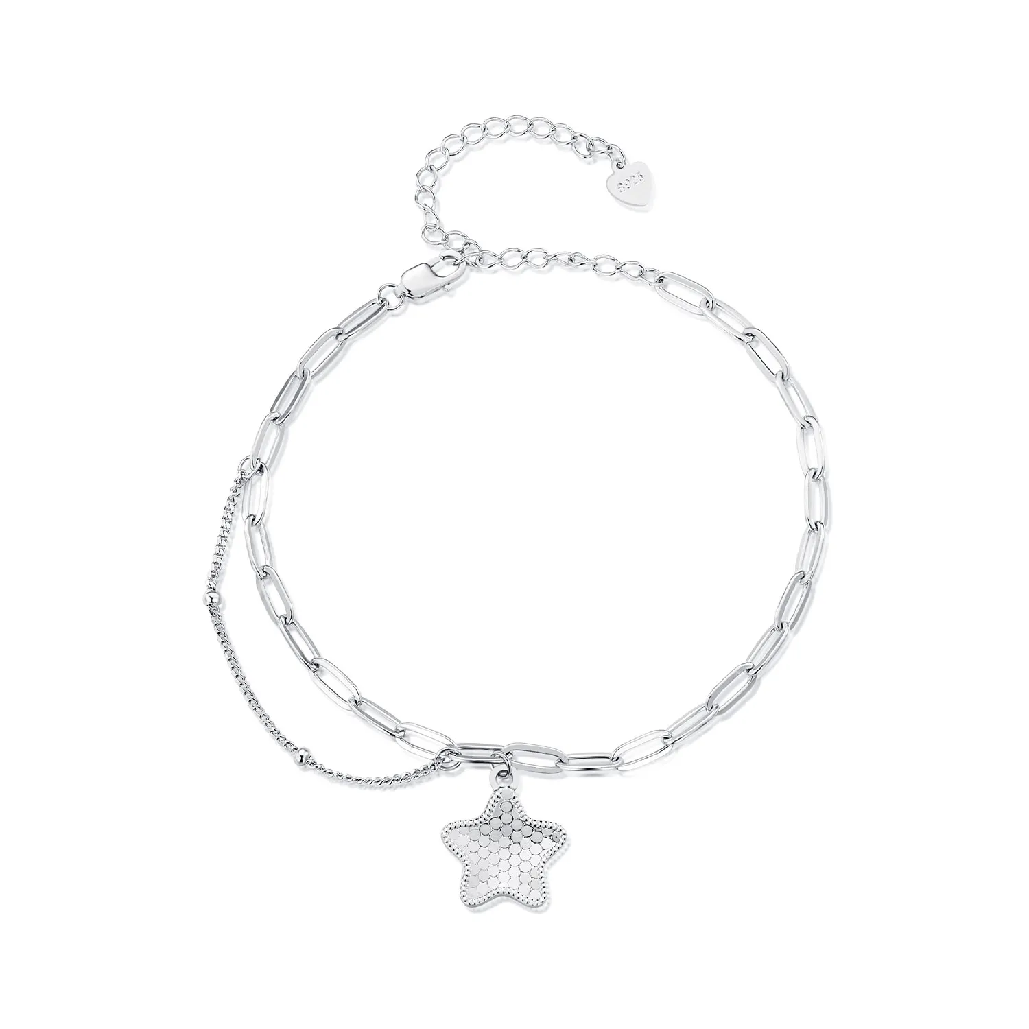 Pandora Style Shining Star Chain Armbånd - BSB137