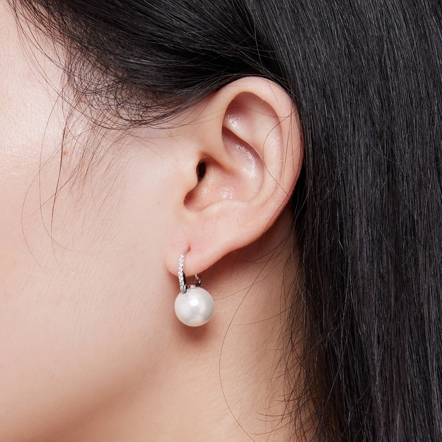 Pandora Style Simple Shell Beads Hoop øredobber - SCE1583