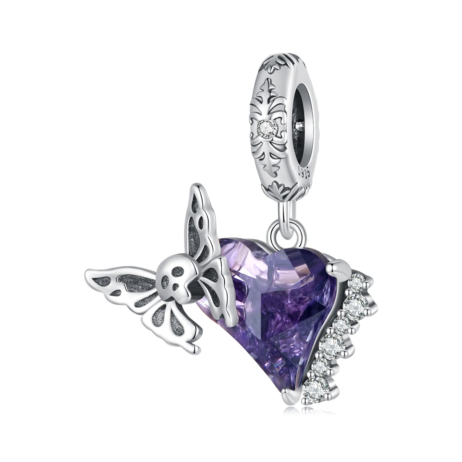 pandora style skull butterfly silikon dangle bsc912
