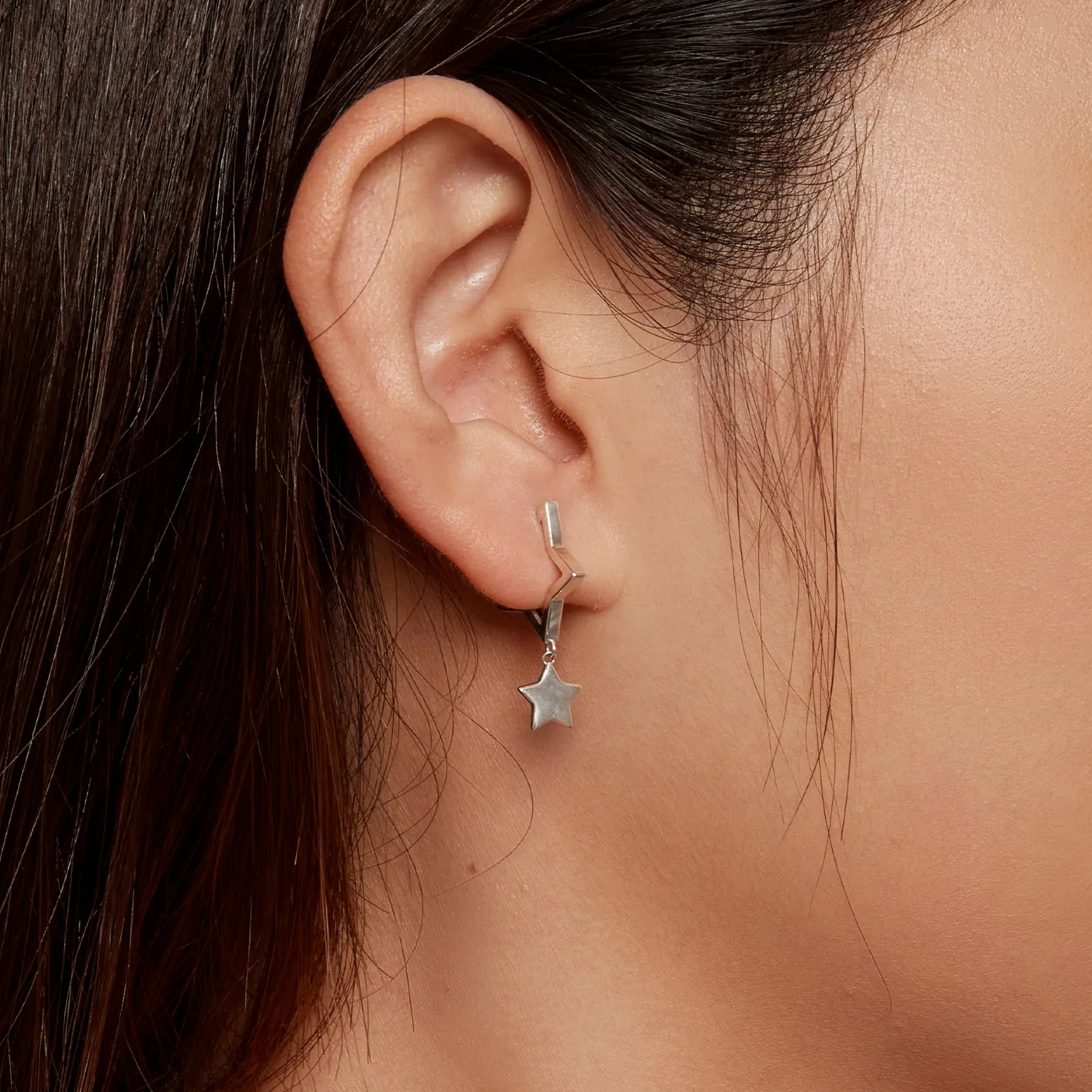 Pandora Style Star Hoop øredobber - SCE1621
