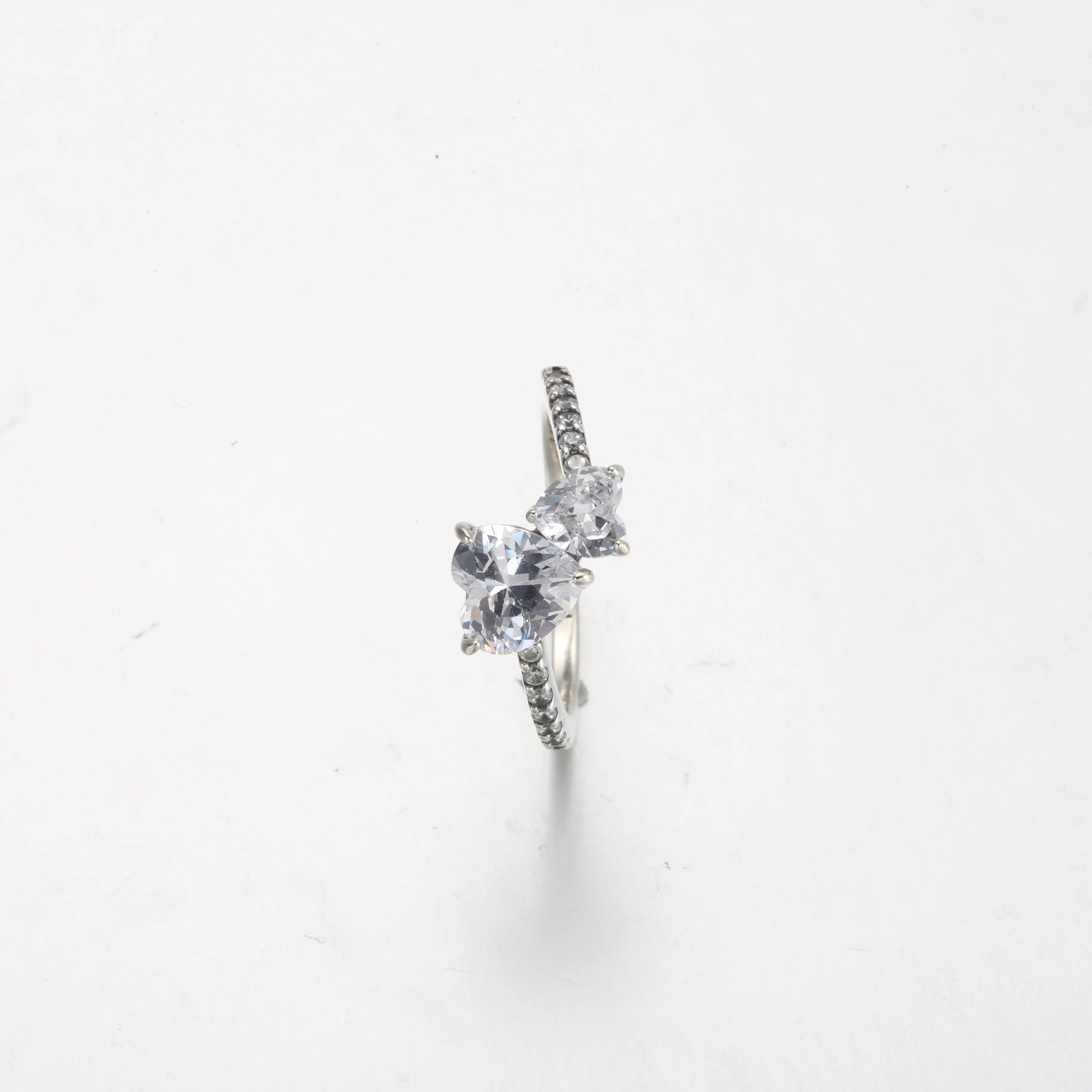 Pandora Dobbelt Hjerte Funklende Ring - 191198C01