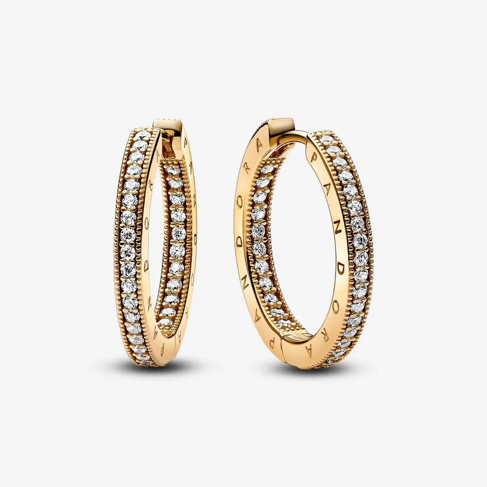 pandora signature logo og pavé øreringer 262738c01