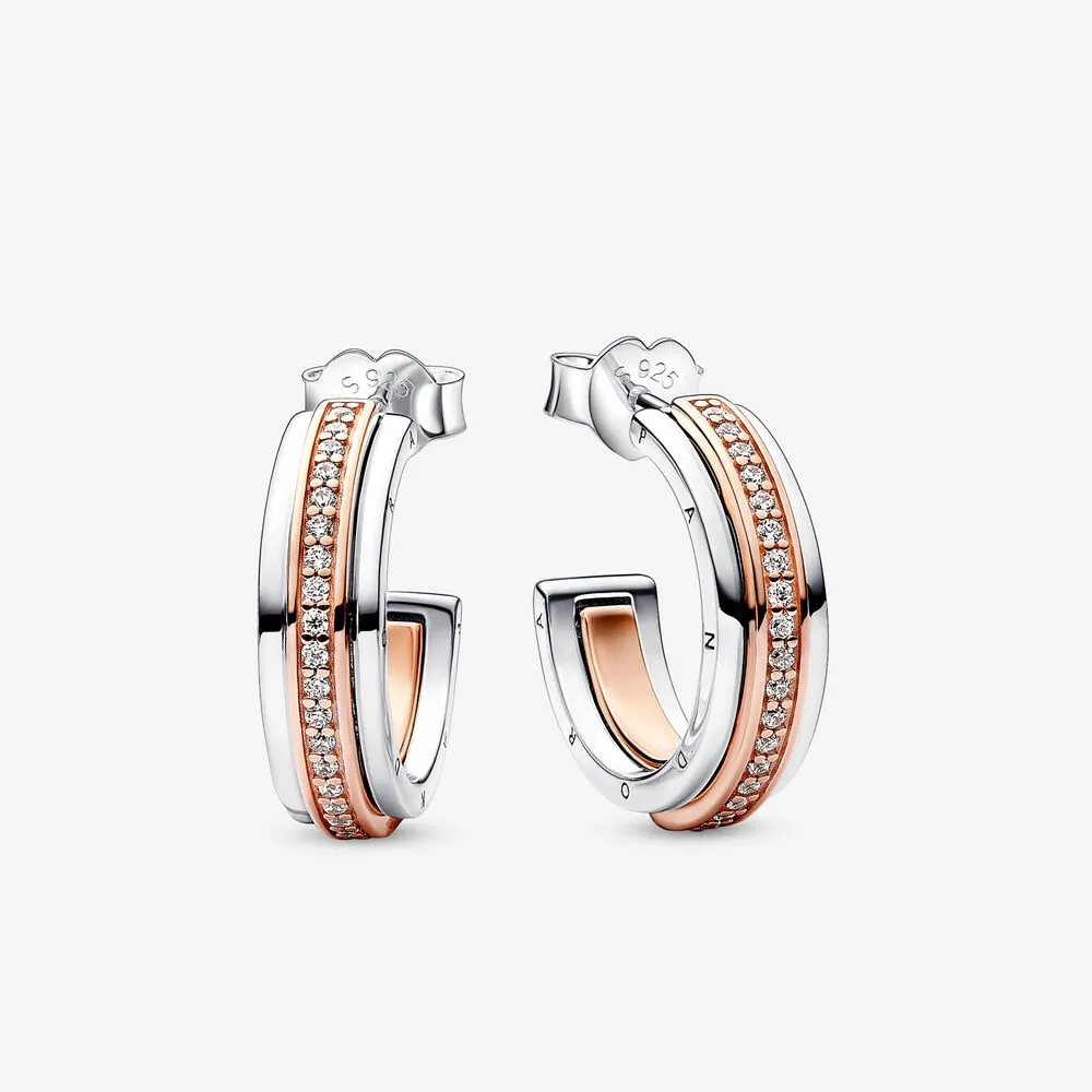 pandora signature tofarget logo og pavé øreringer 282737c01