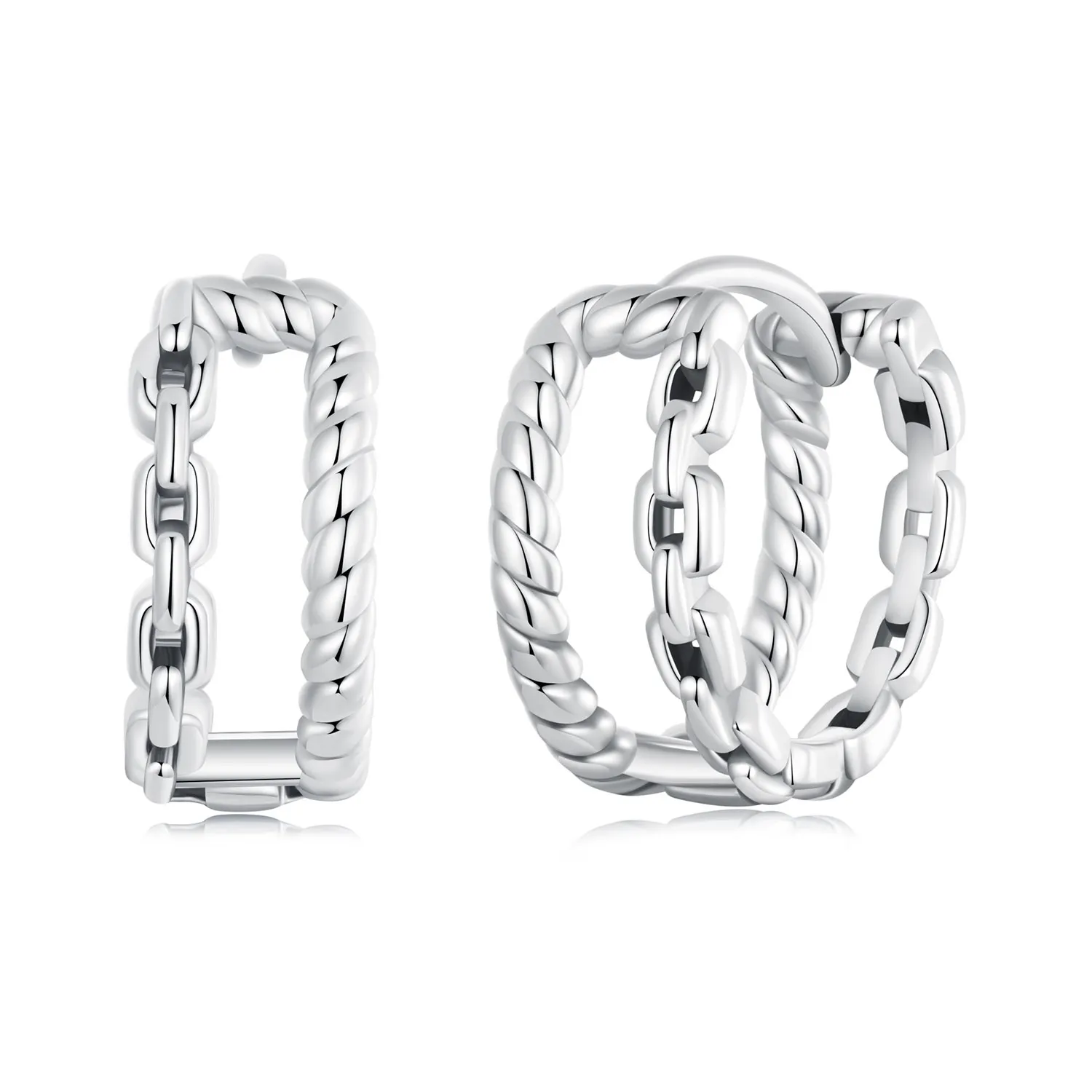 pandora style dobbeltlags ørespenne sjarm sce1702