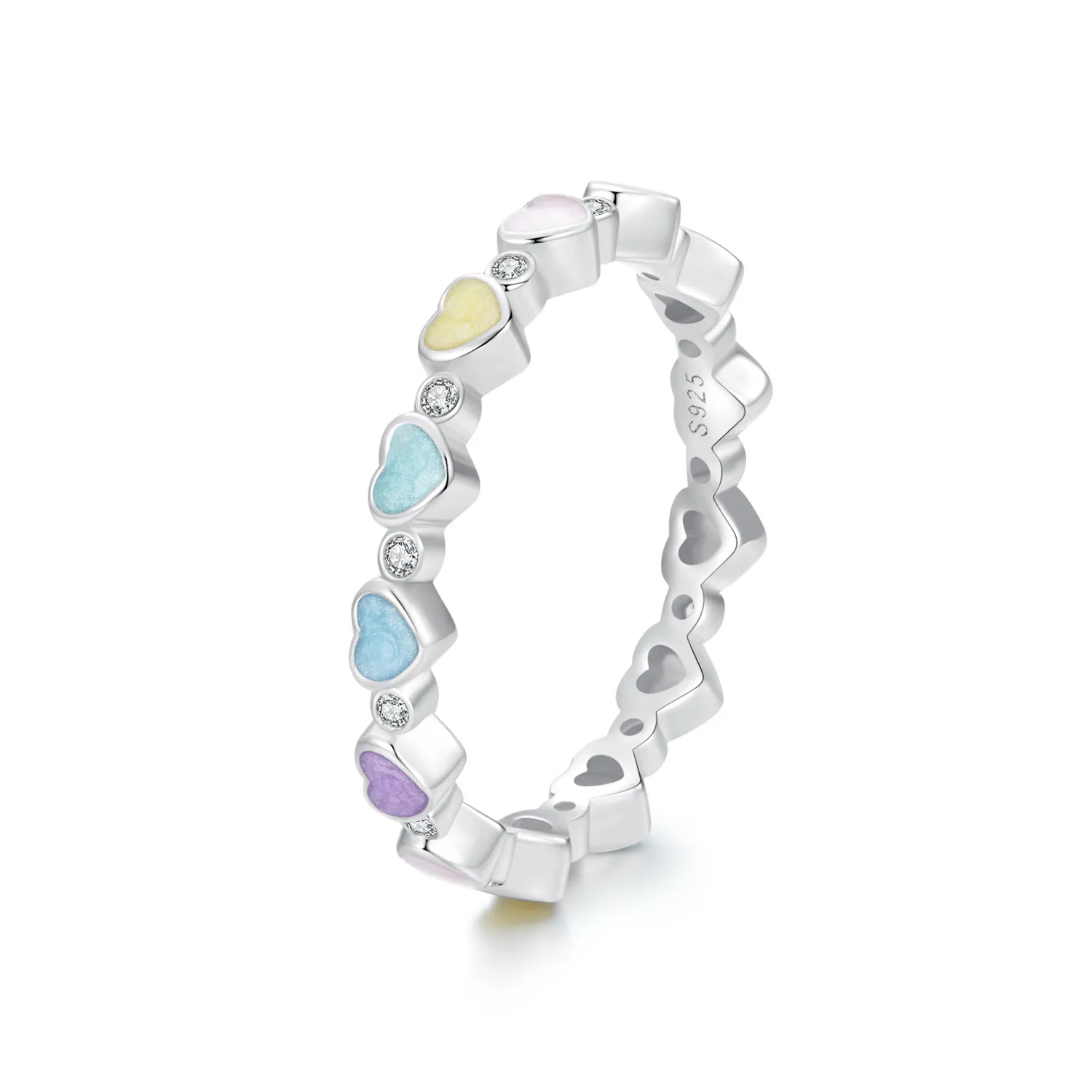pandora style hjerteformet fargerik dopaminring scr995