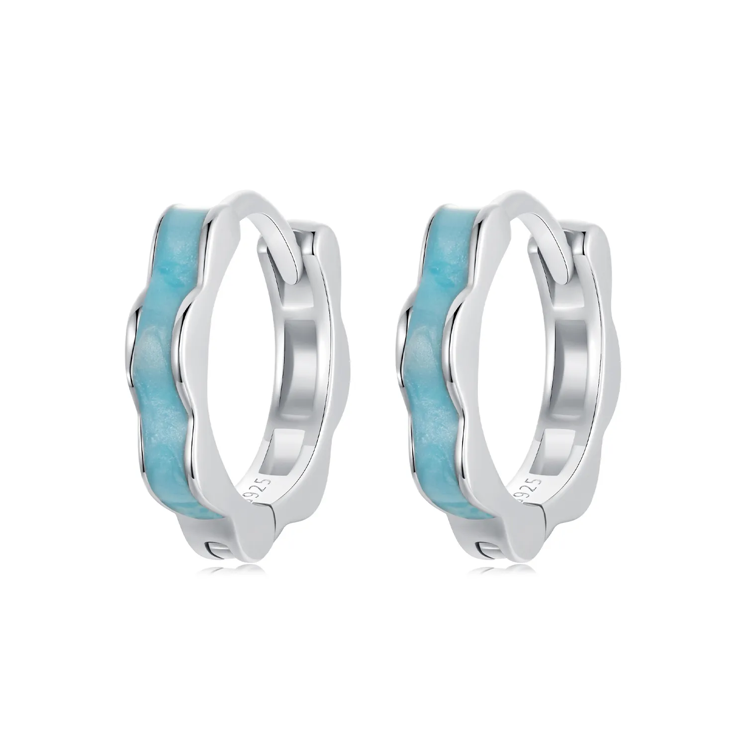 pandora stil blå blomsterformede øredobber bse955