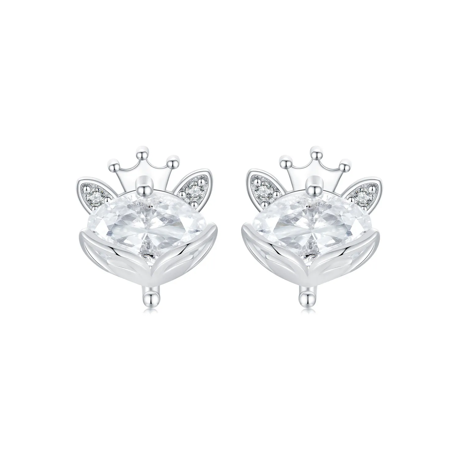 pandora style crown fox princess øredobber sce1708
