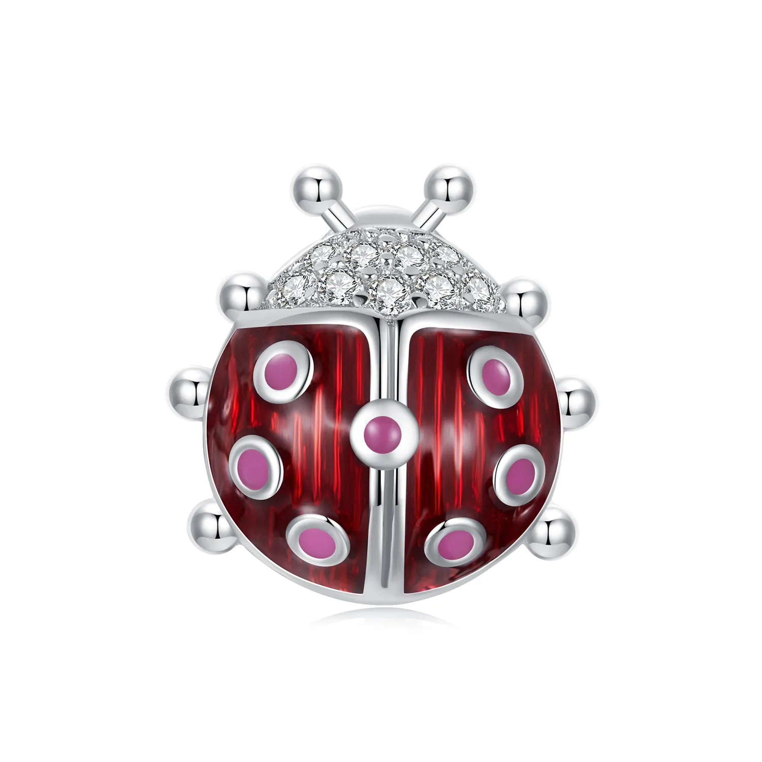 pandora style glow in the dark ladybug charm scc2735