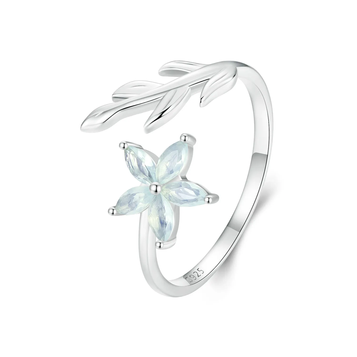 pandora style grønn flower åpen ring bsr533 e