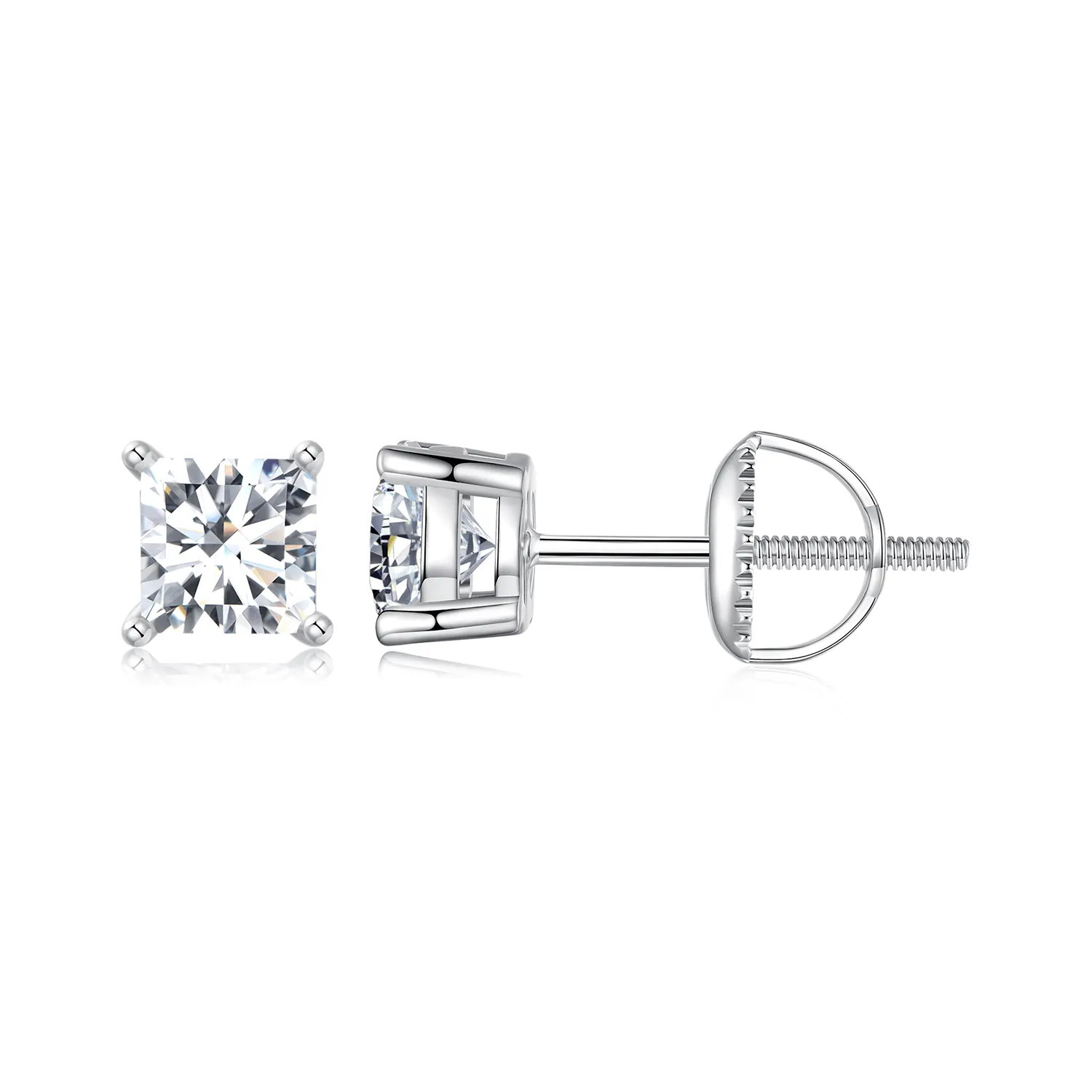 PANDORA Style Princess Moissanite øredobber (to sertifikater) - MSE047-L