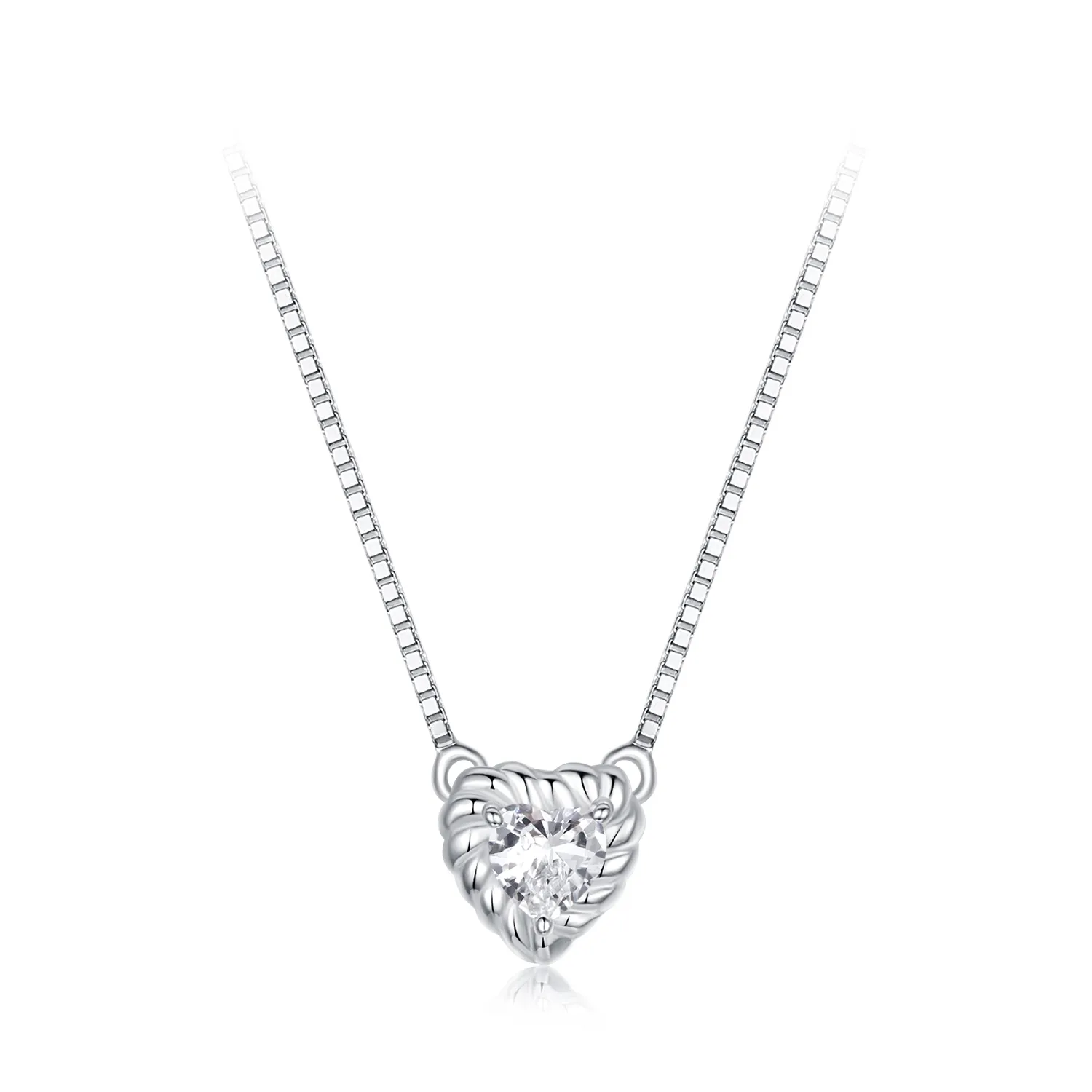 pandora style utsøkt hjerteformet moissanite kragebein halskjede ett sertifikat msn032