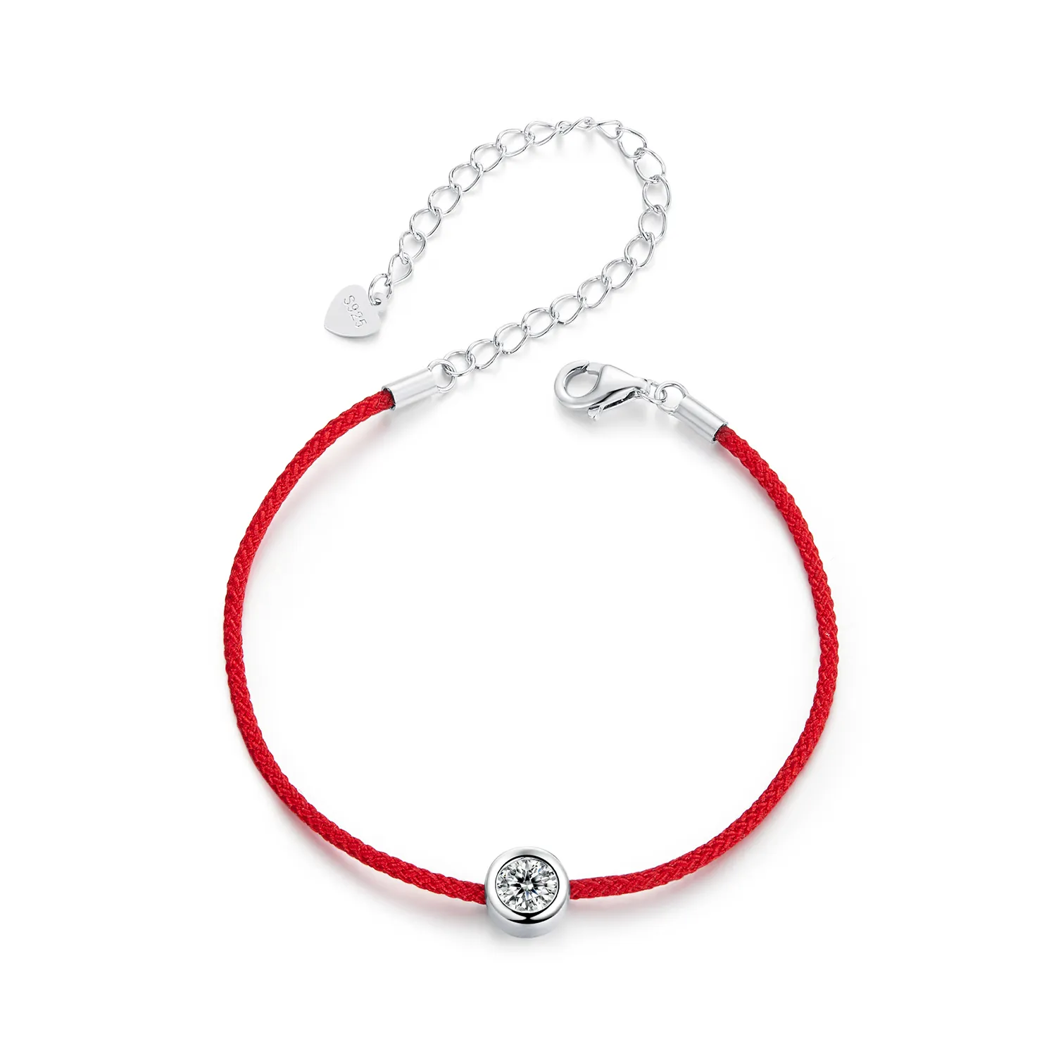 pandora style utsøkt moissanite red rope armbånd ett sertifikat msb014