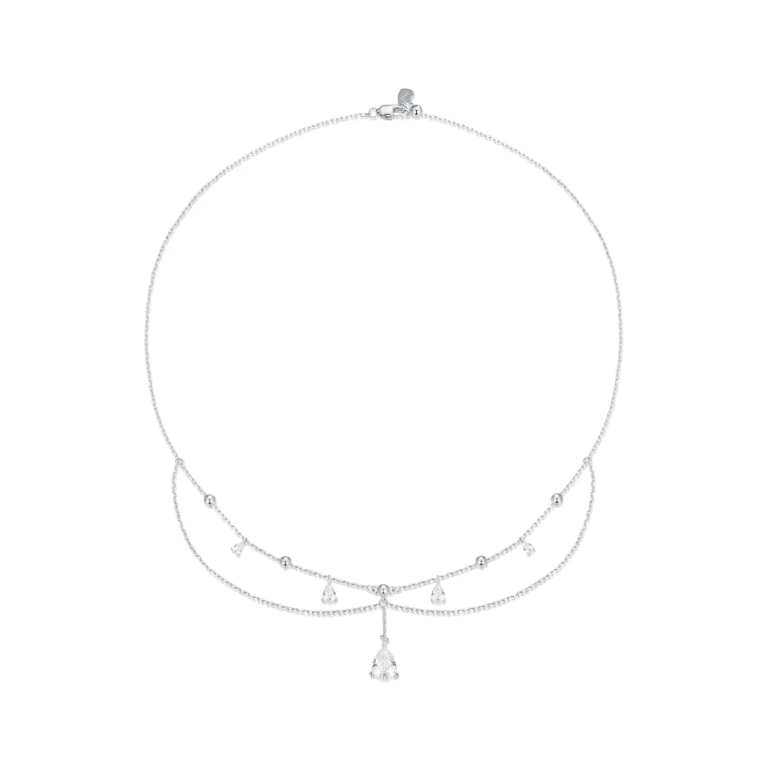 pandora style water drop tassel halskjede bsn383
