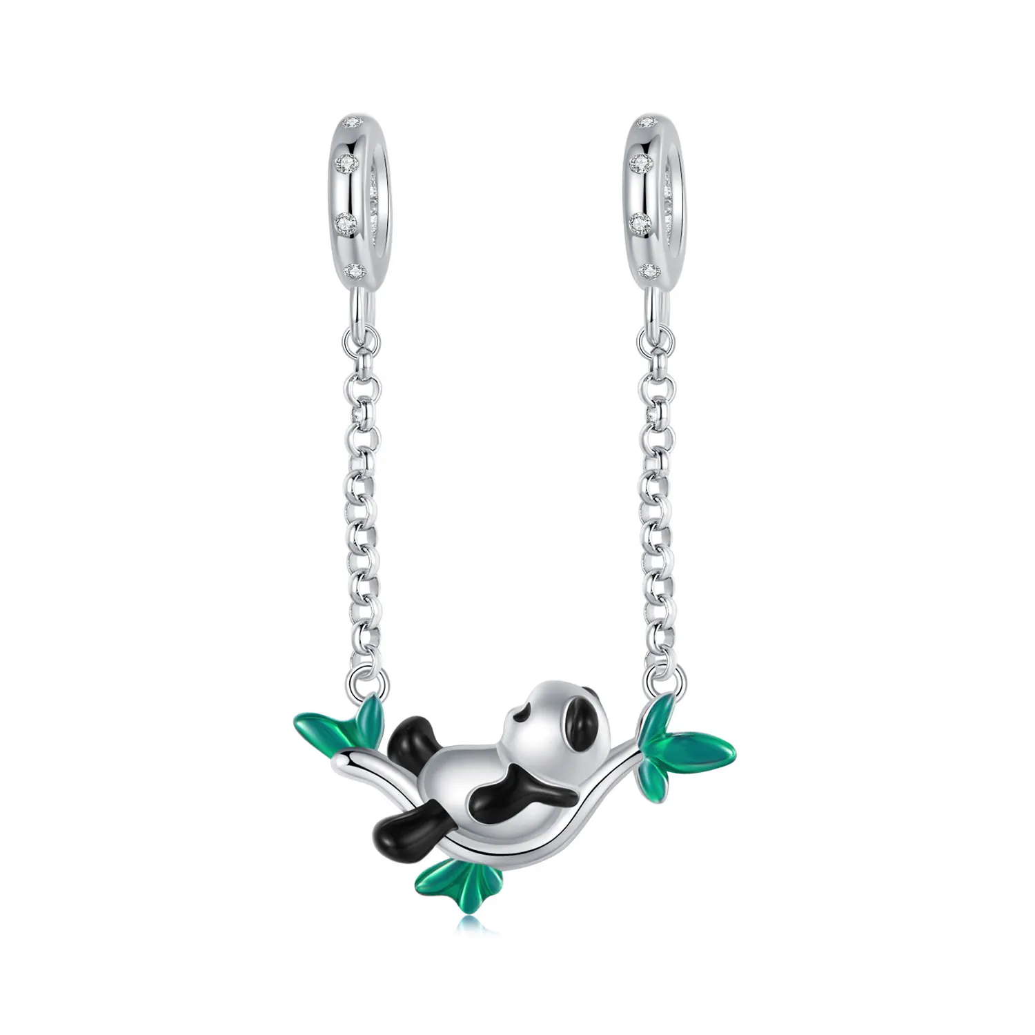 pandora style bamboo forest panda sølv anheng scc2810