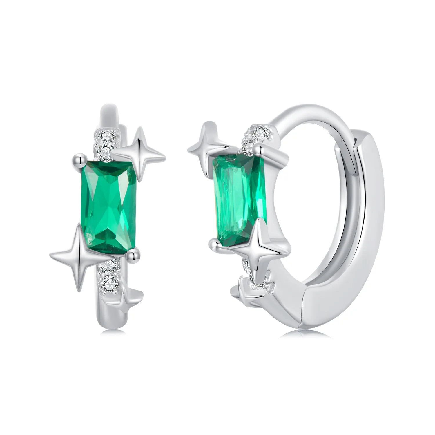 pandora style emerald star øredobber bse1036