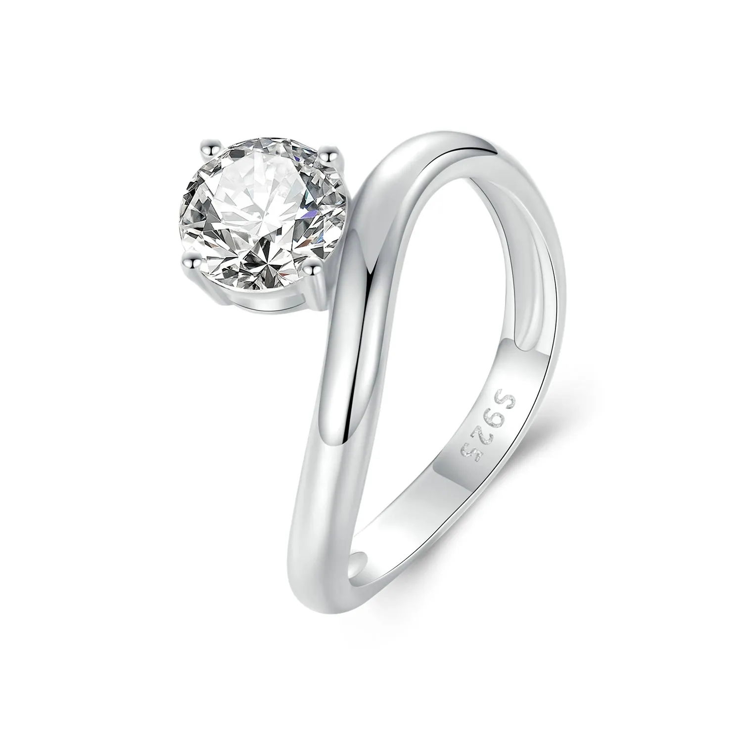 pandora style enkel 1 karat moissanite ring med ett sertifikat msr050